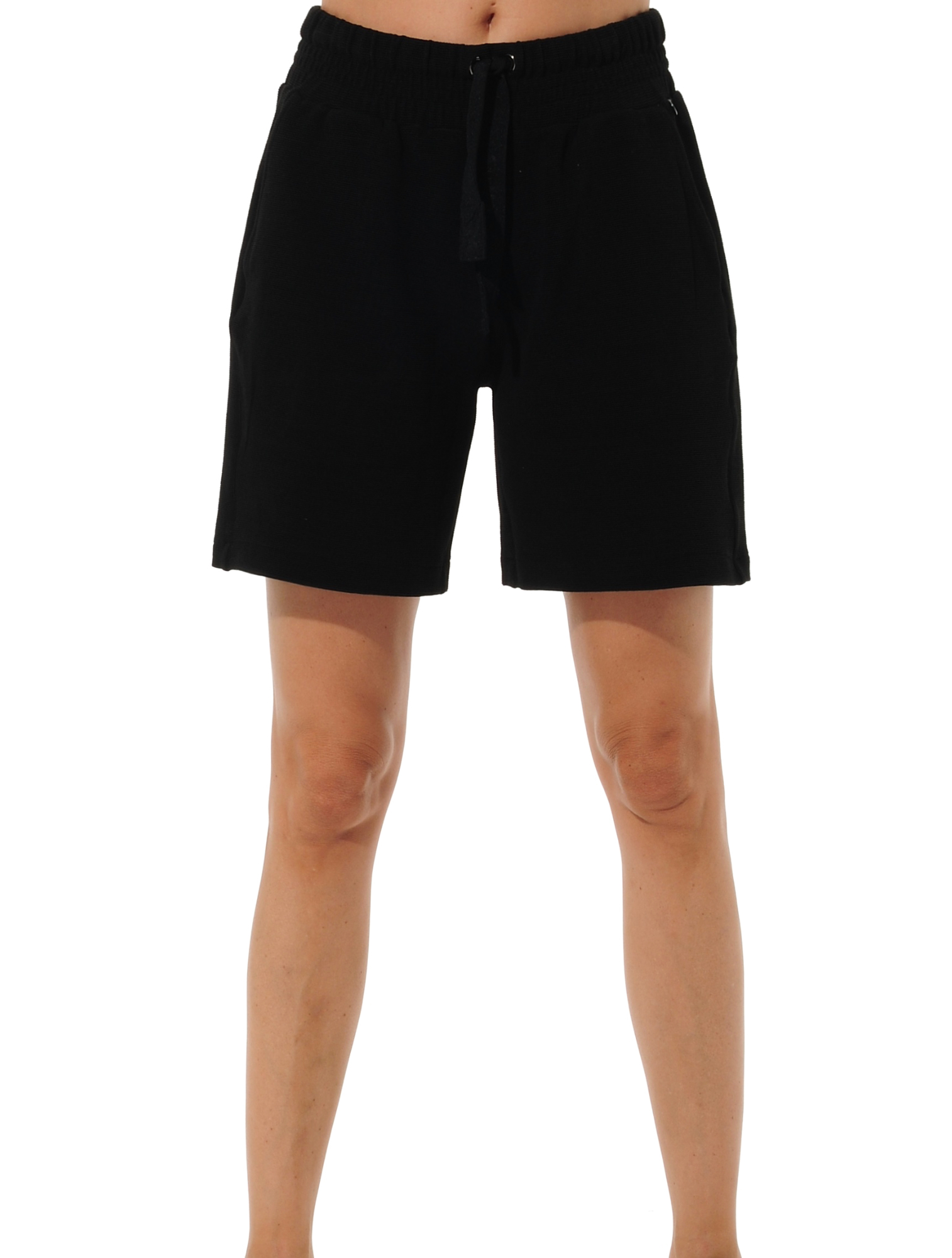 Towelling knit shorts black