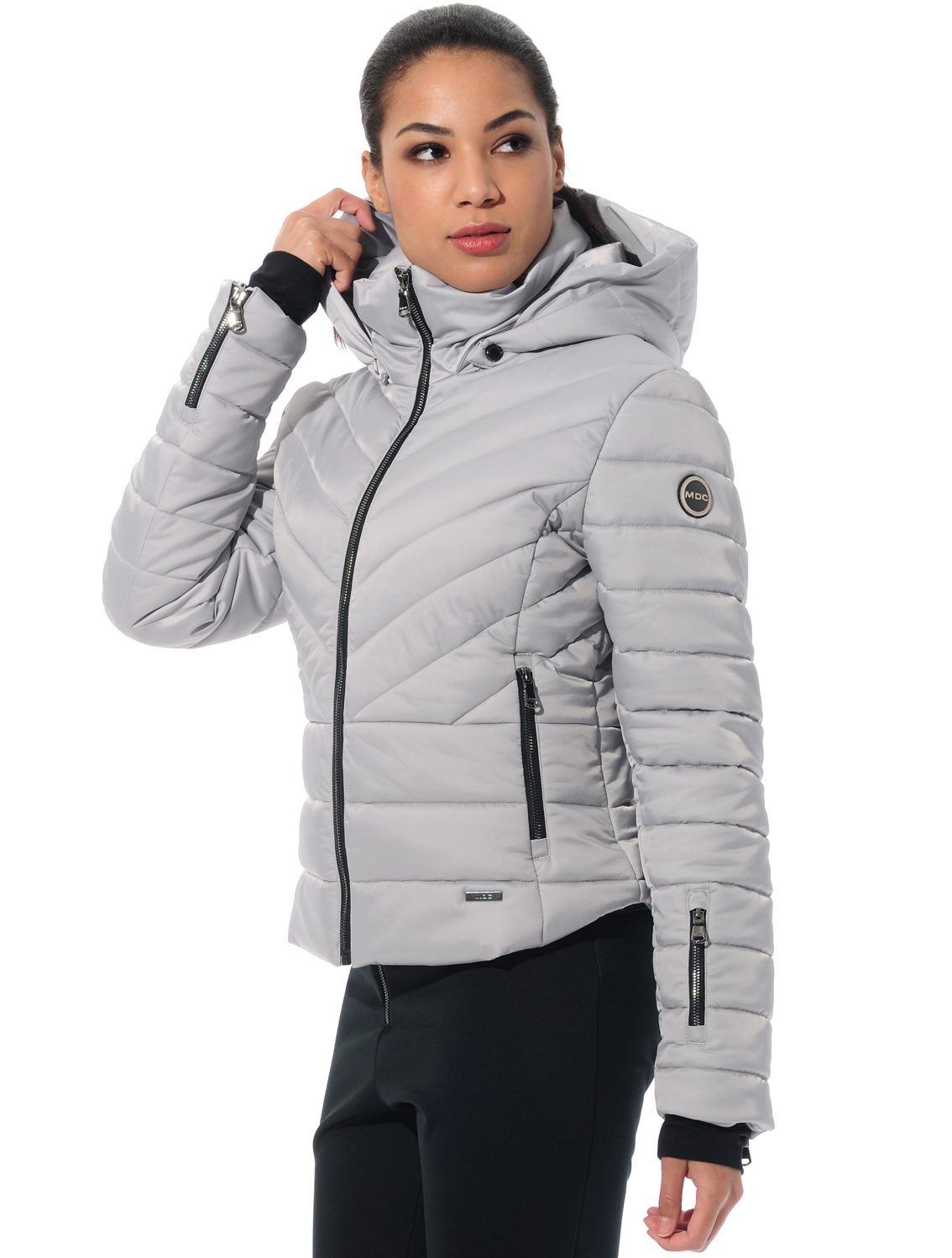 stretch ski jacket grey 