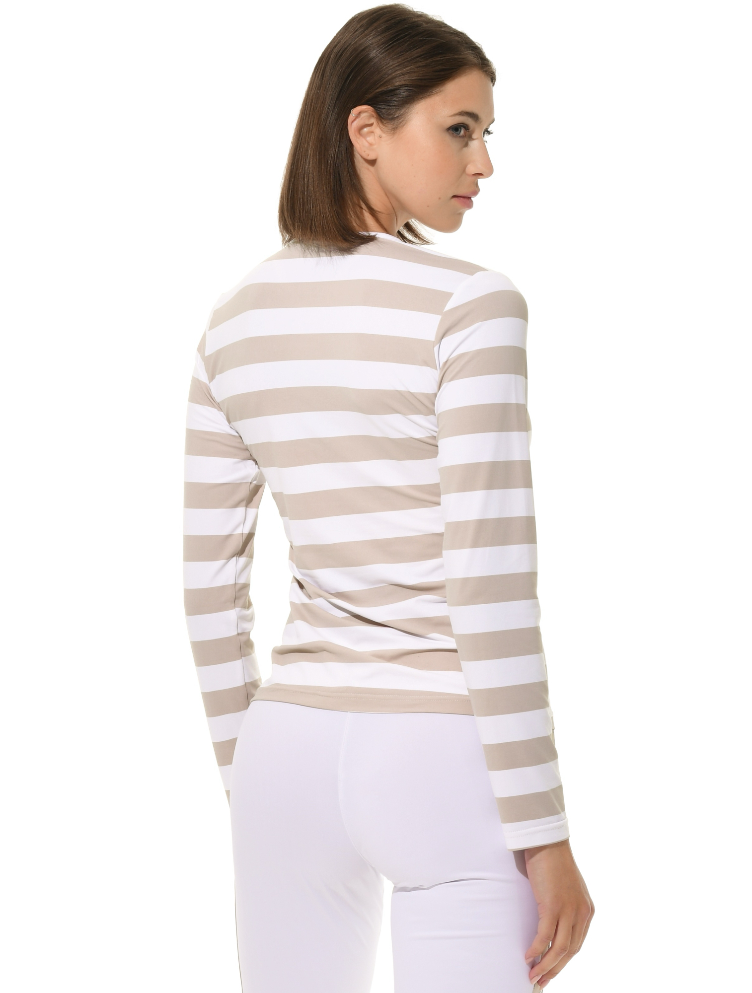 Yachting Print Zip Longsleeve light taupe