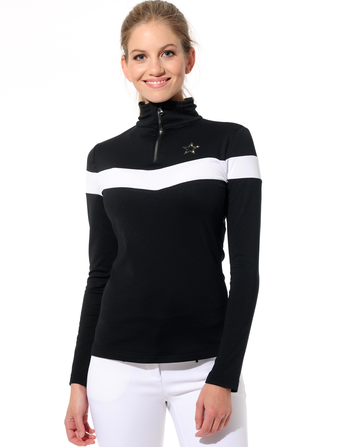 Meryl Zip Longsleeve black/white