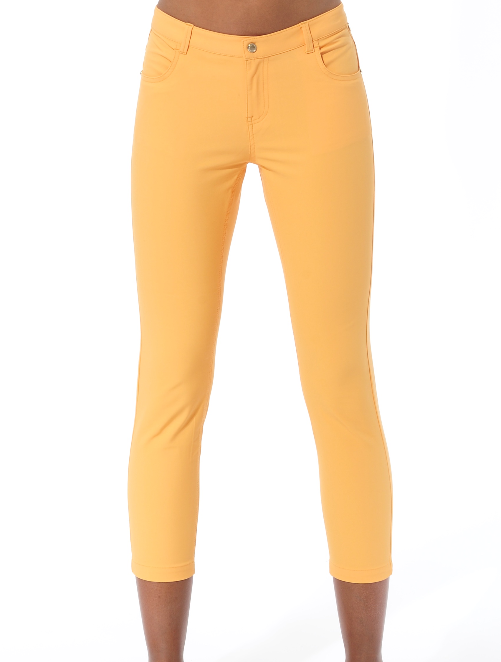 4way Stretch Cropped 5pockets apricot