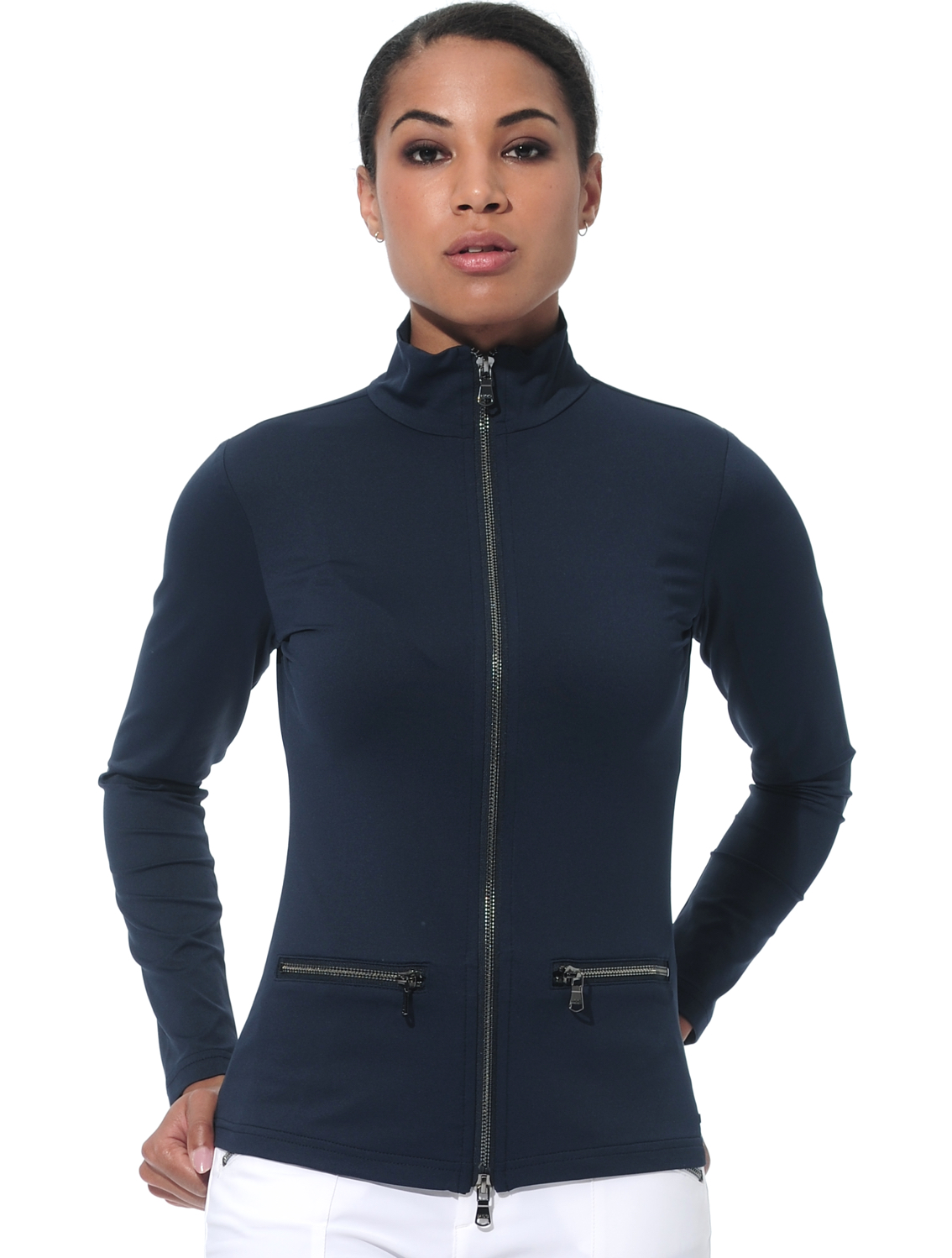 Jersey full zip midlayer navy 