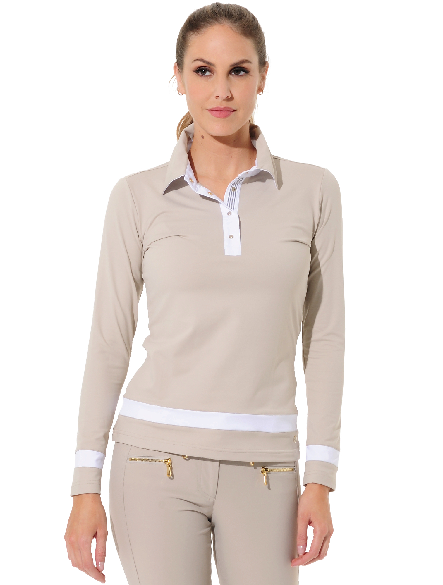 Jersey Golf Poloshirt light taupe