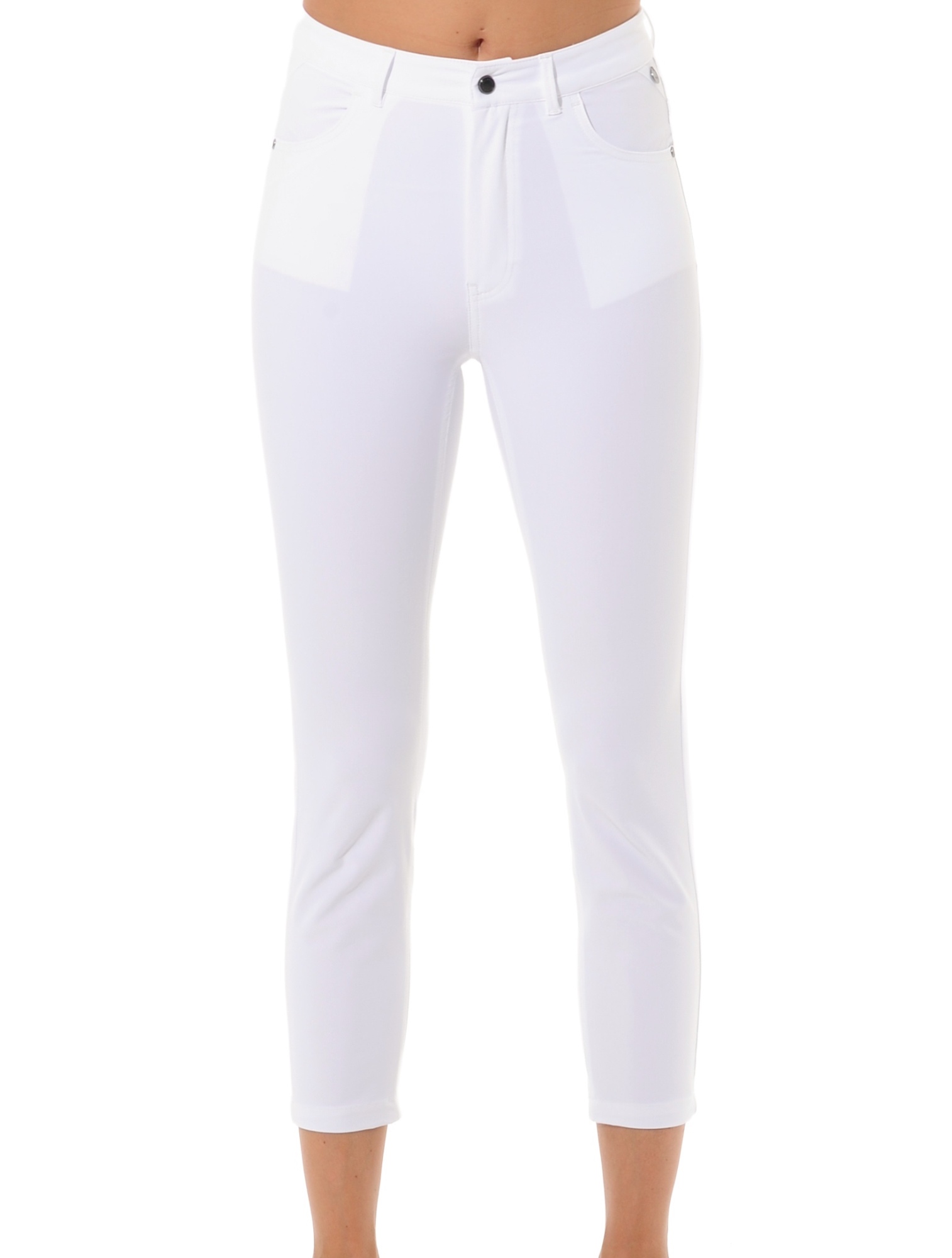 4way Stretch Cropped Skinny Jeans white