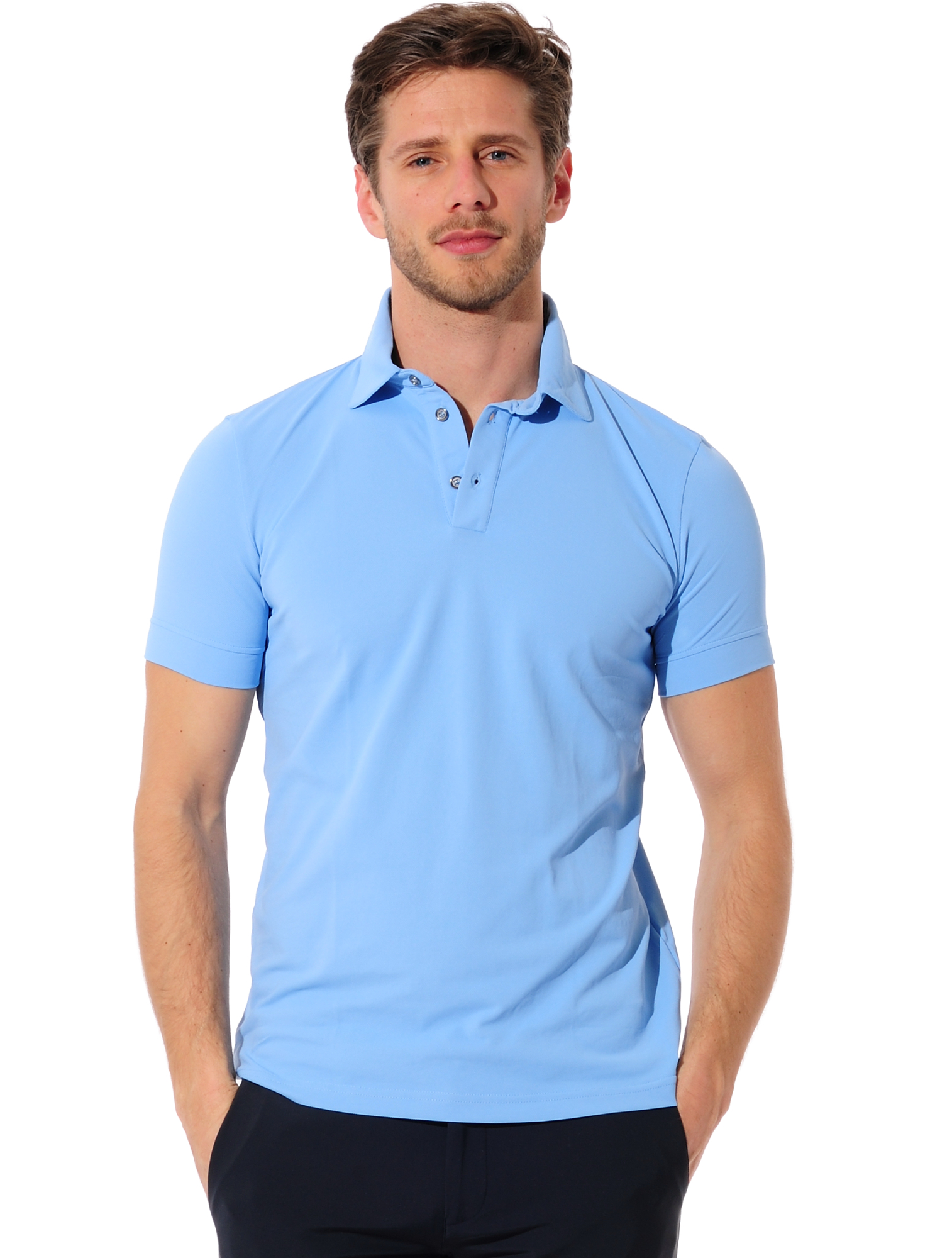 pique polo shirt baby blue 