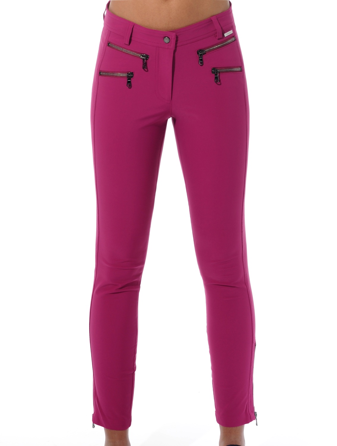 4way stretch double zip ankle pants cassis 