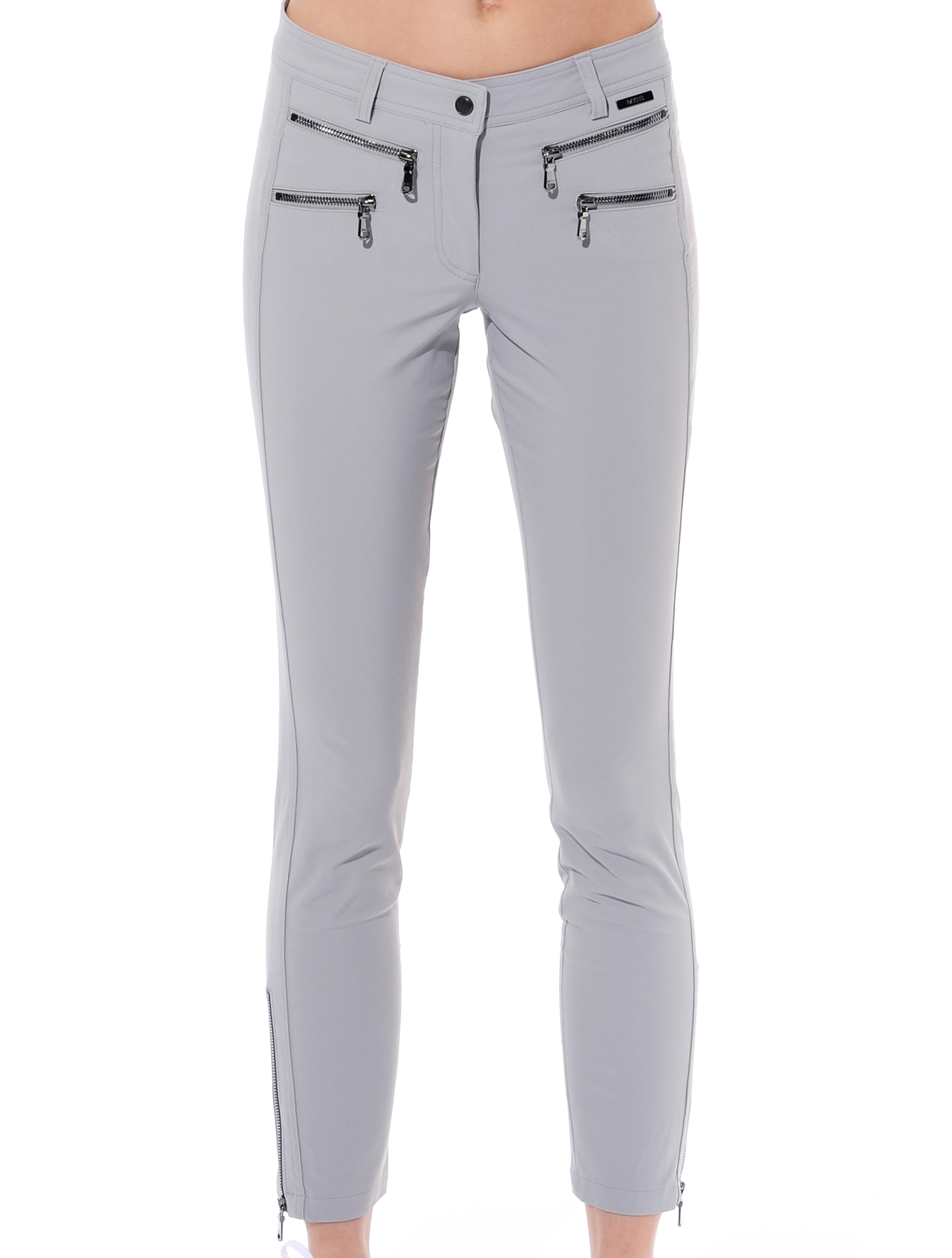 4way Stretch Double Zip Ankle Pants grey