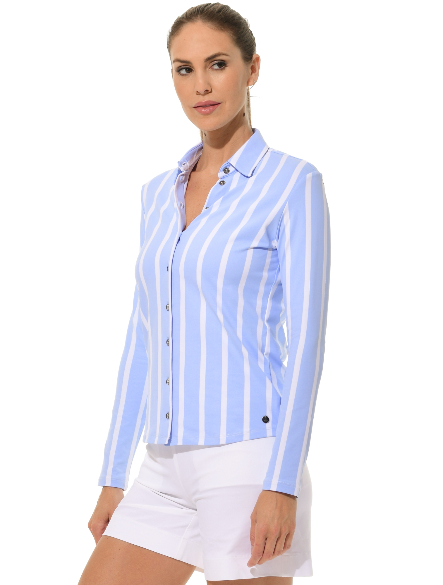 Cannes Print Golf Poloshirt cornflower