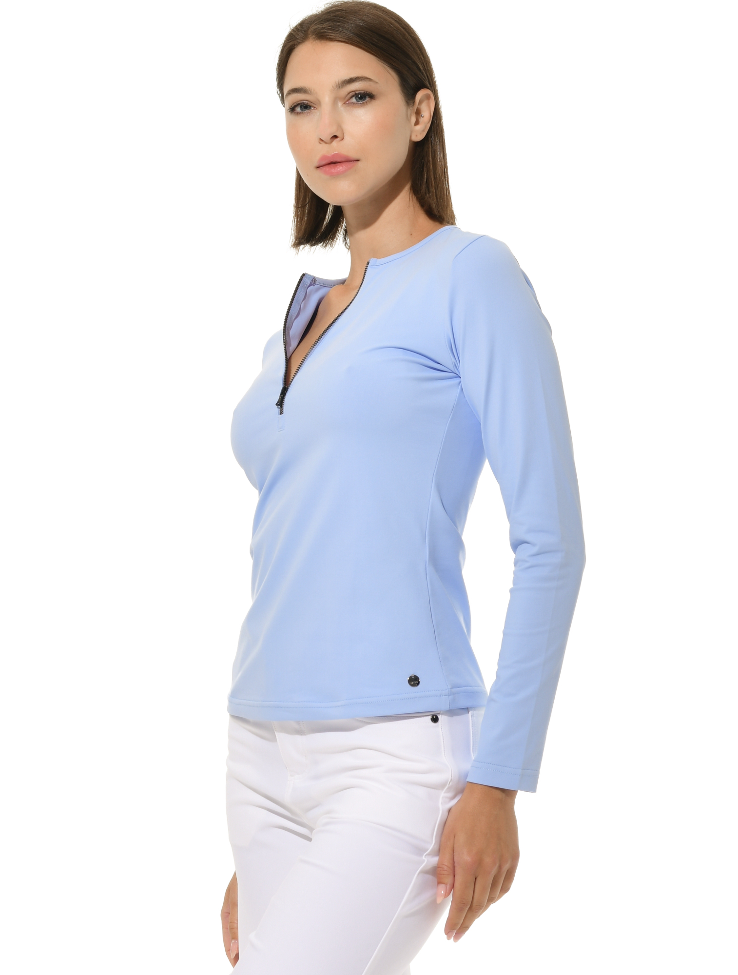 Jersey Zip Longsleeve cornflower