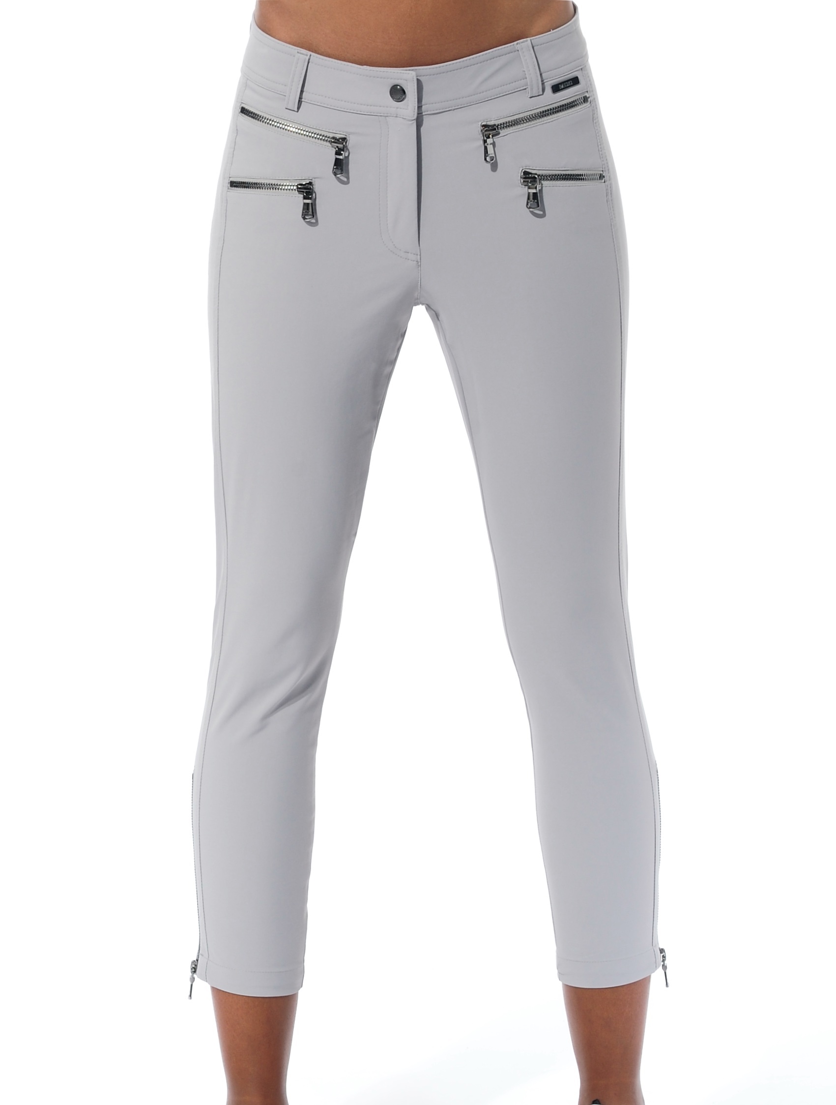 4way Stretch Double Zip Cropped Pants grey