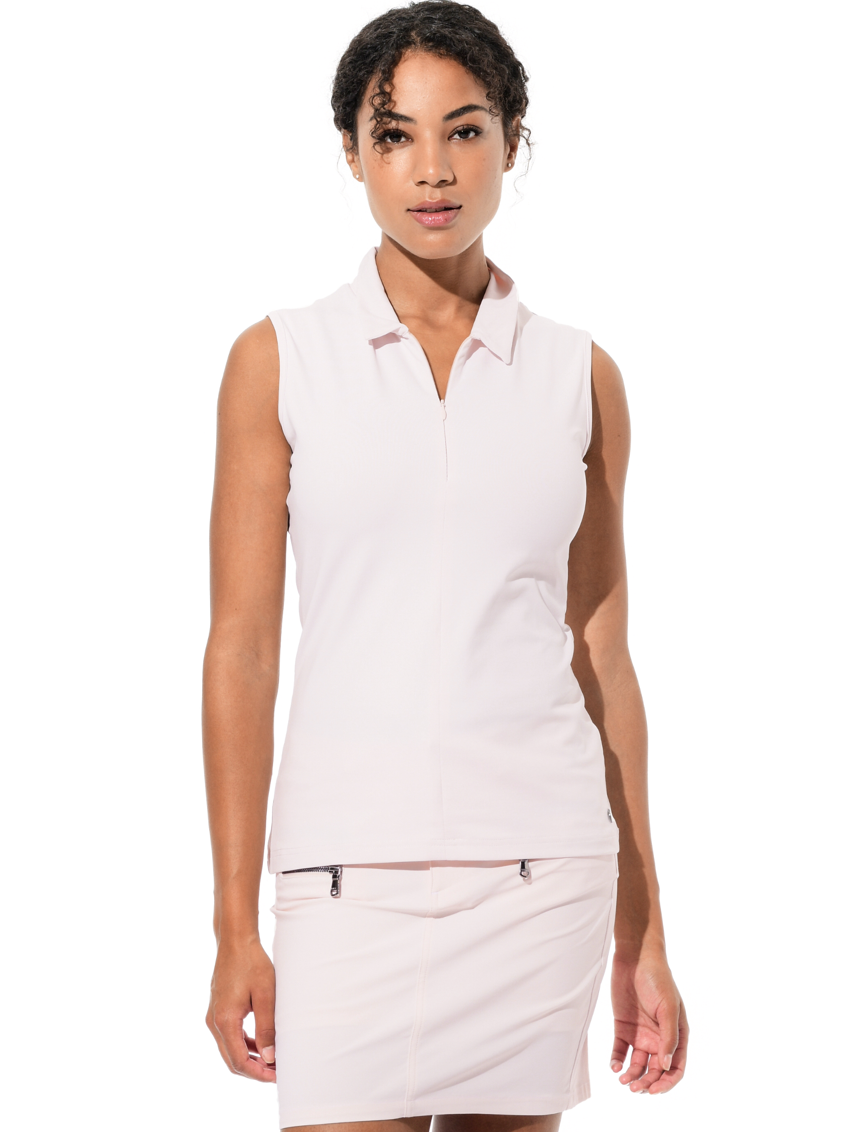 Jersey Zip Golf Poloshirt nude