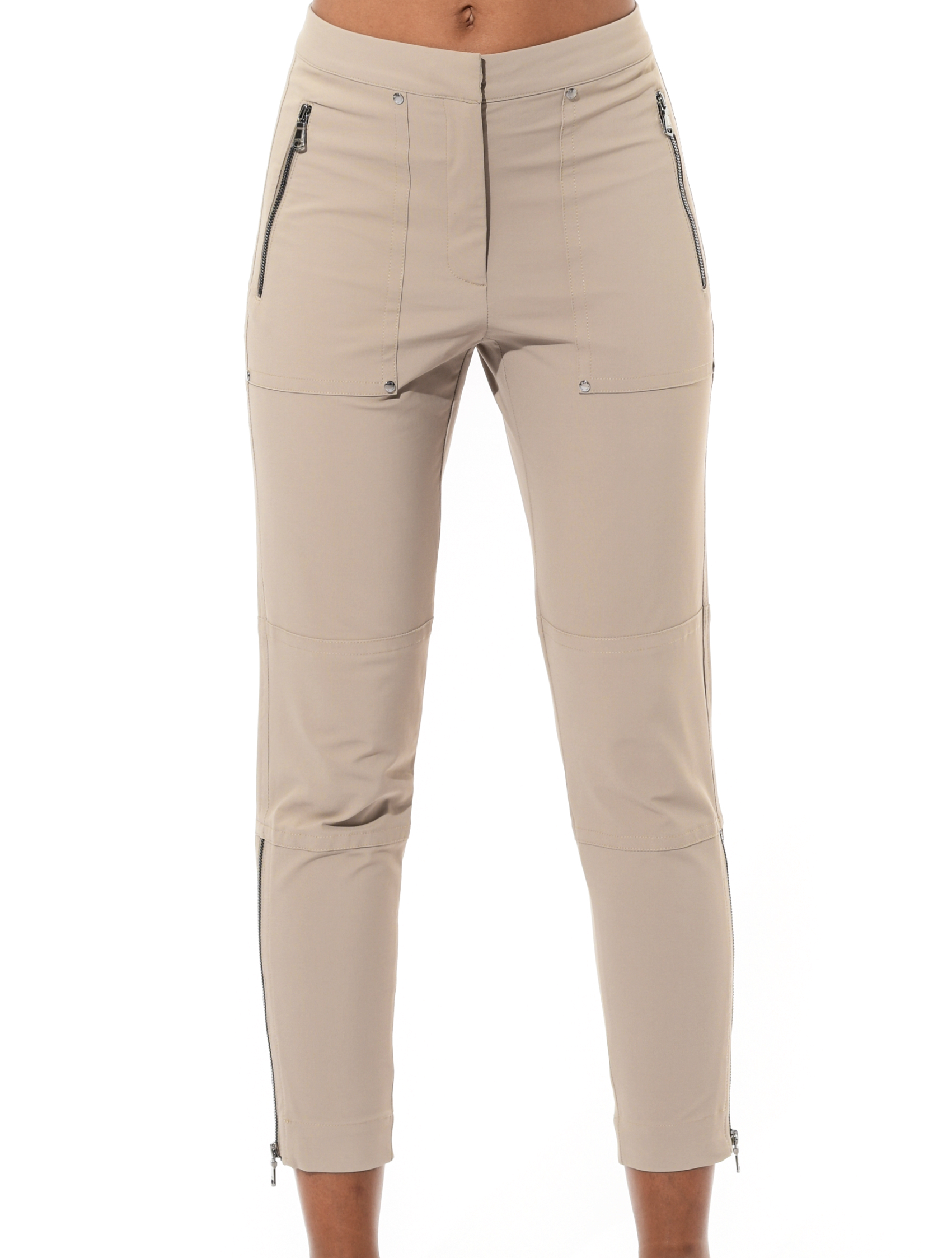 4way stretch tapered fit cargo pants taupe 