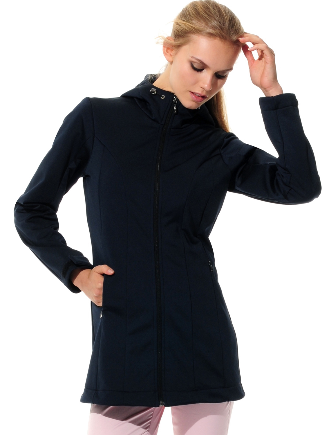 power stretch long jacket night blue 