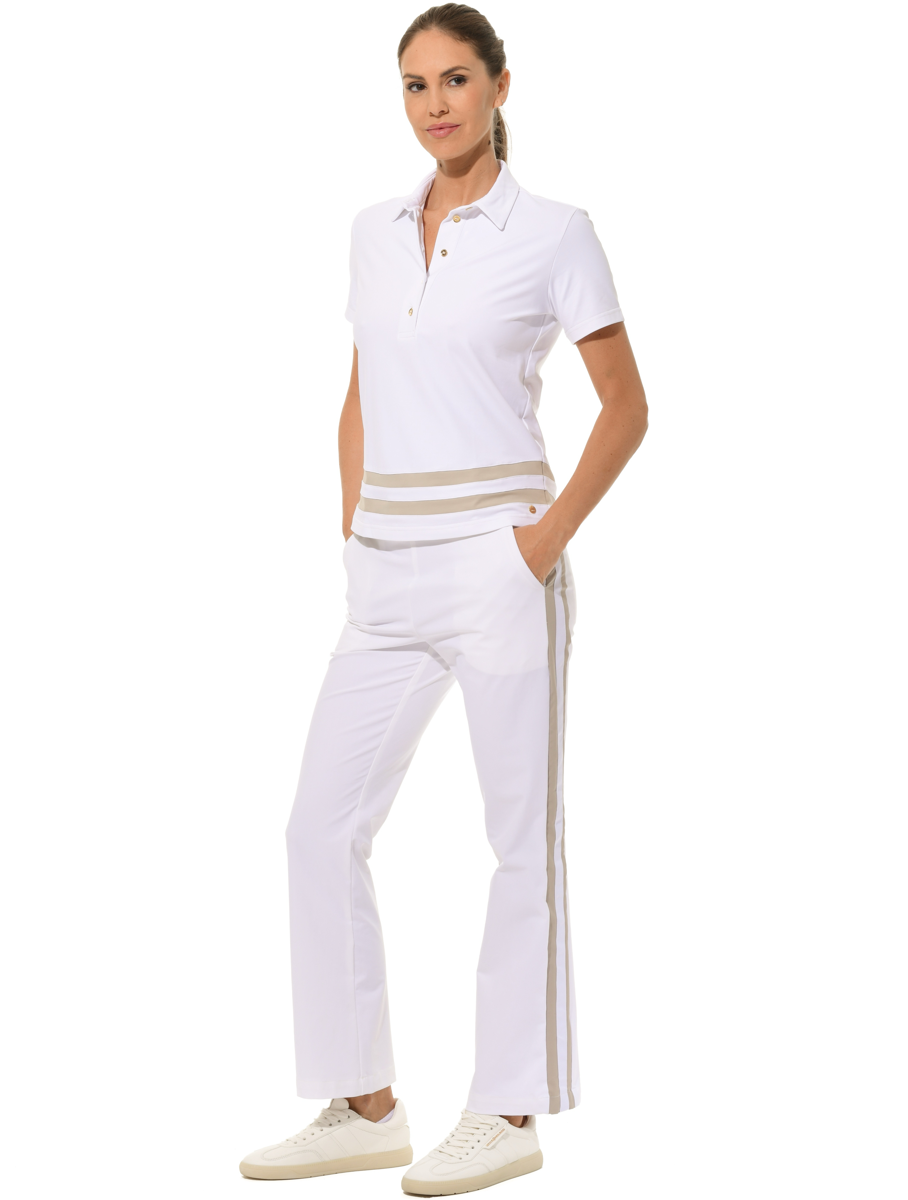 4way Stretch Golf Pants white/light taupe