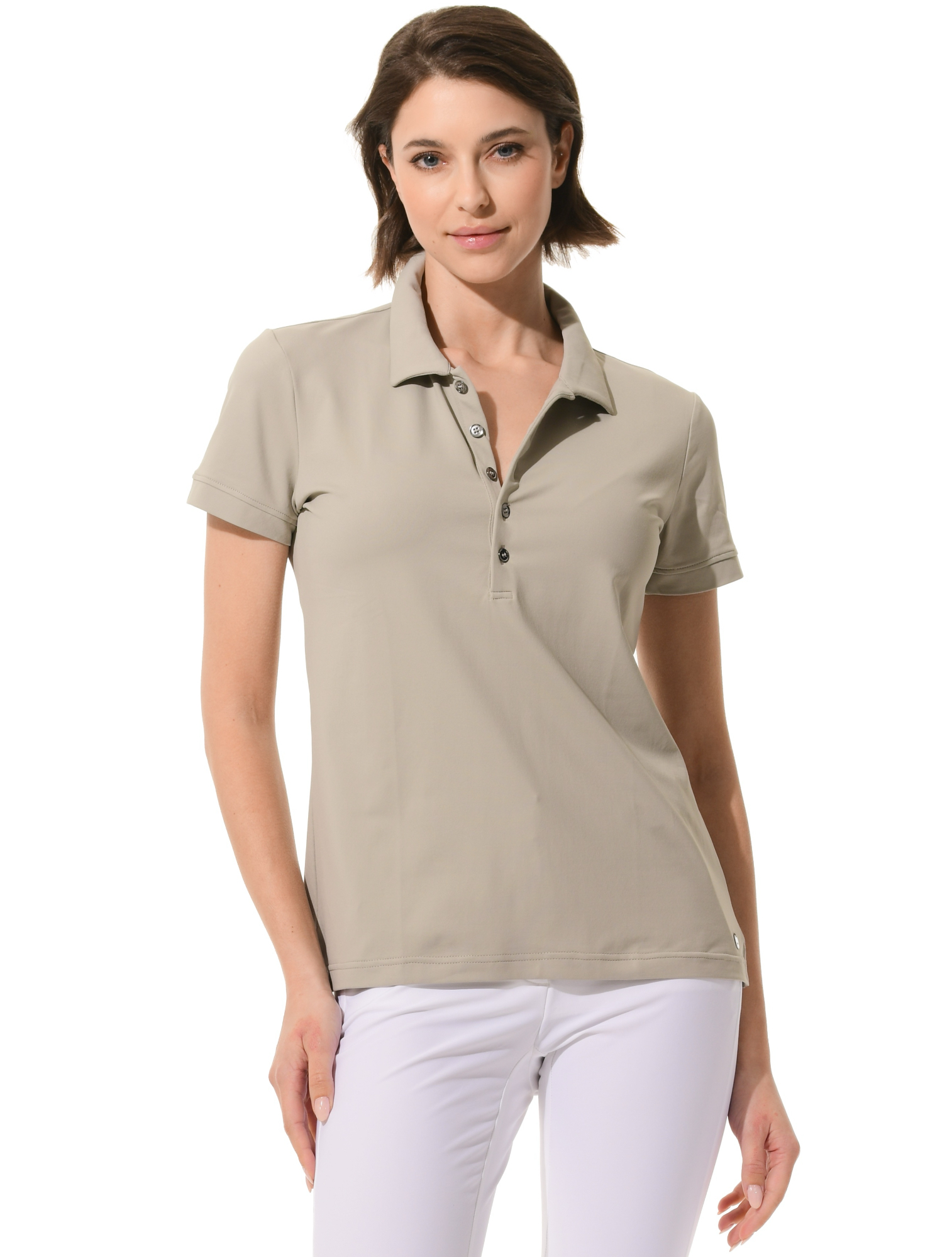 Jersey golf polo shirt sage grey