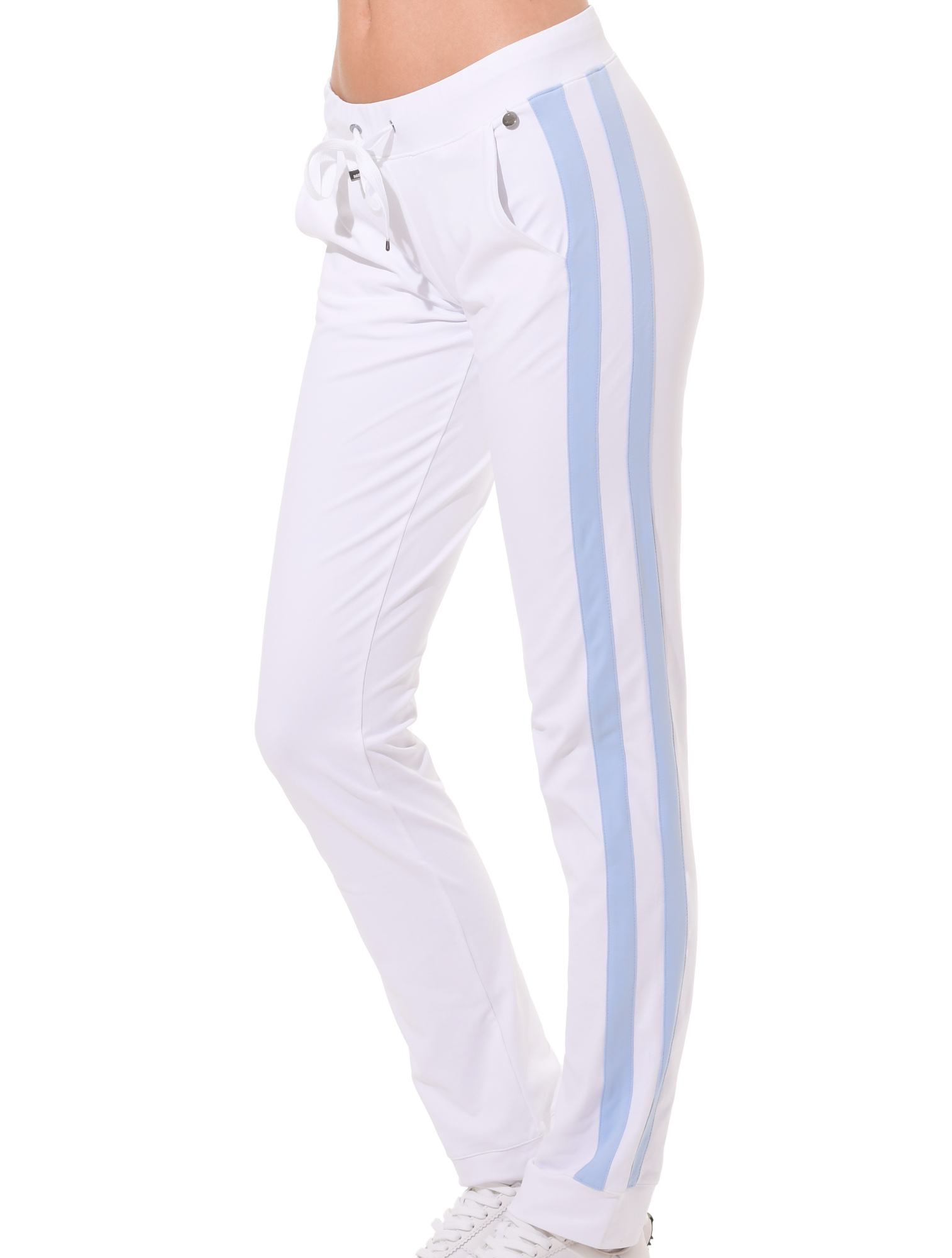 Jersey track pants white/cornflower