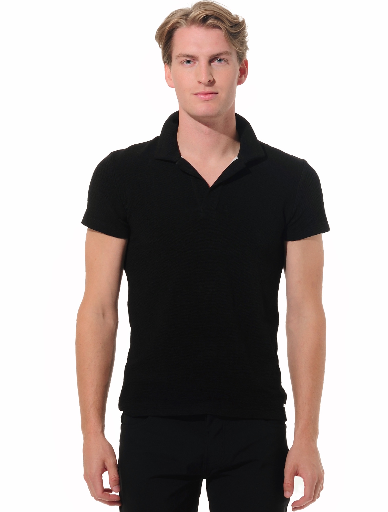 Towelling golf polo shirt black 