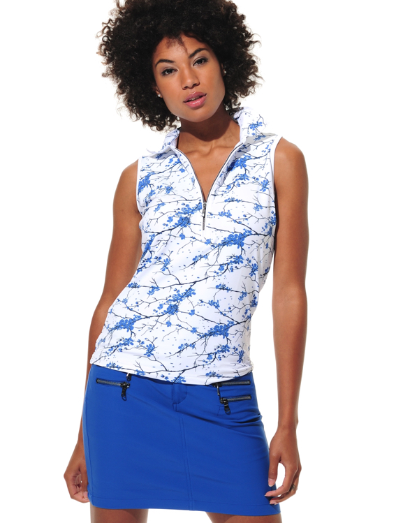 Meryl print polo shirt royal 