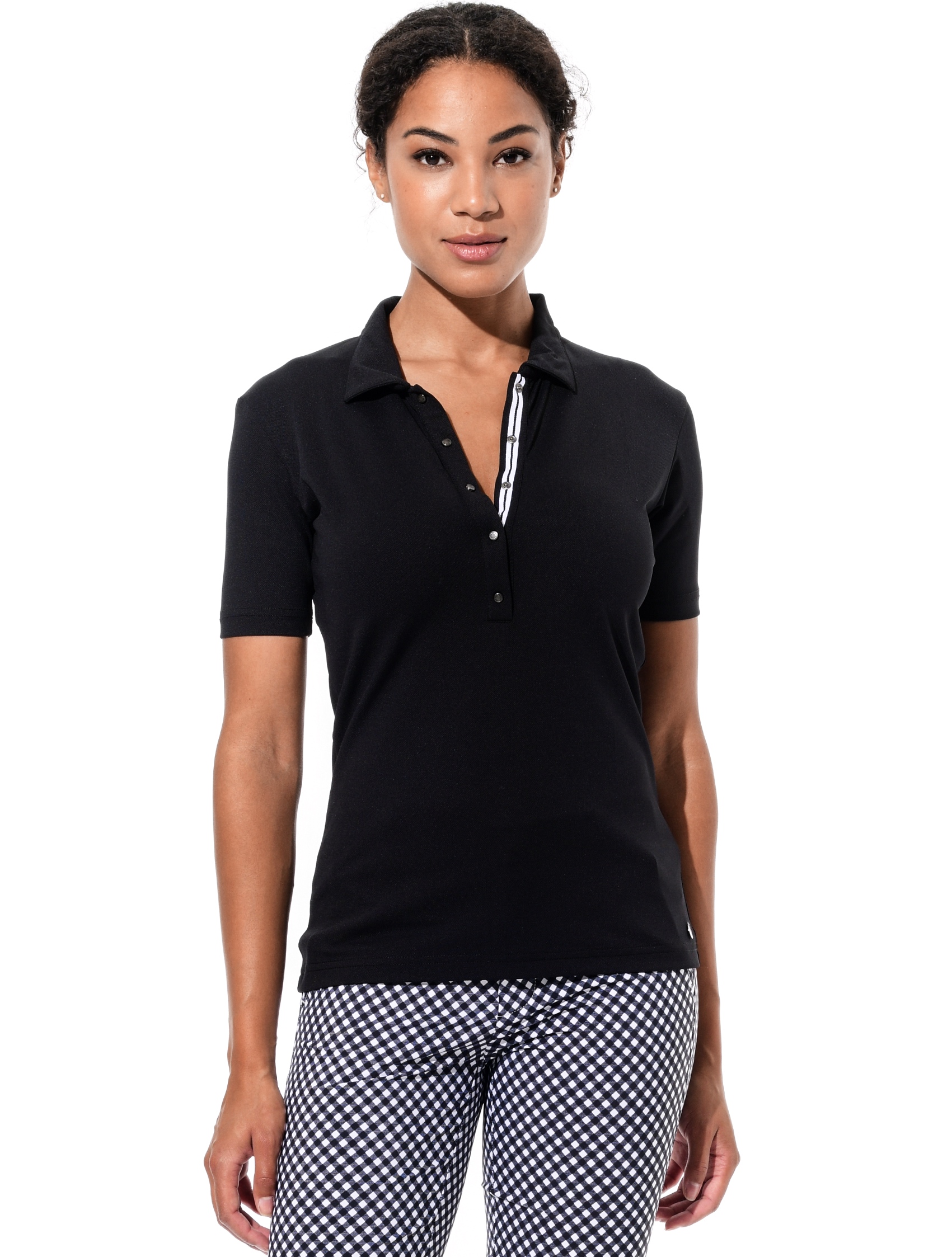 pique polo shirt black 