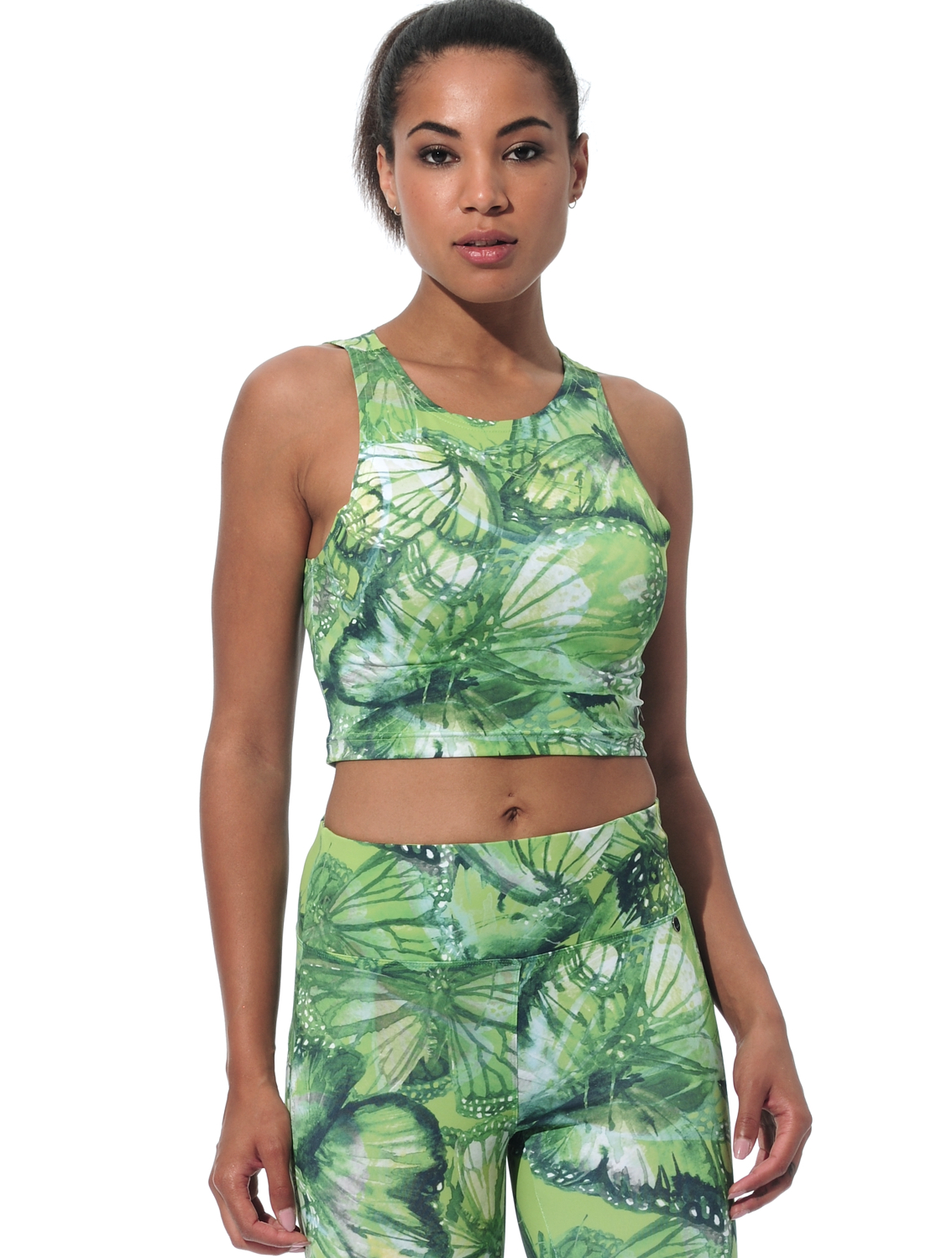 Print Crop Top green