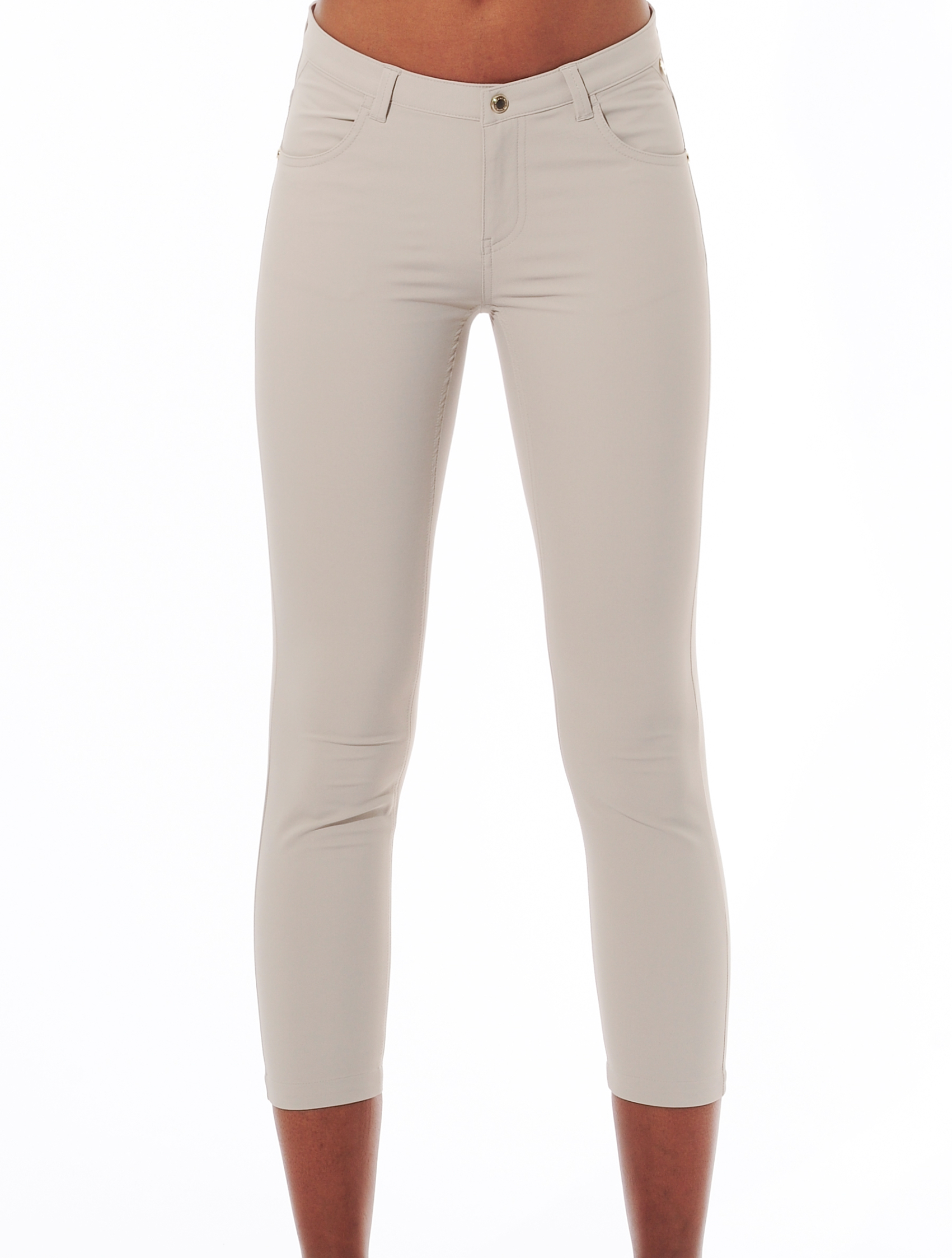 4way Stretch Cropped 5pockets light taupe