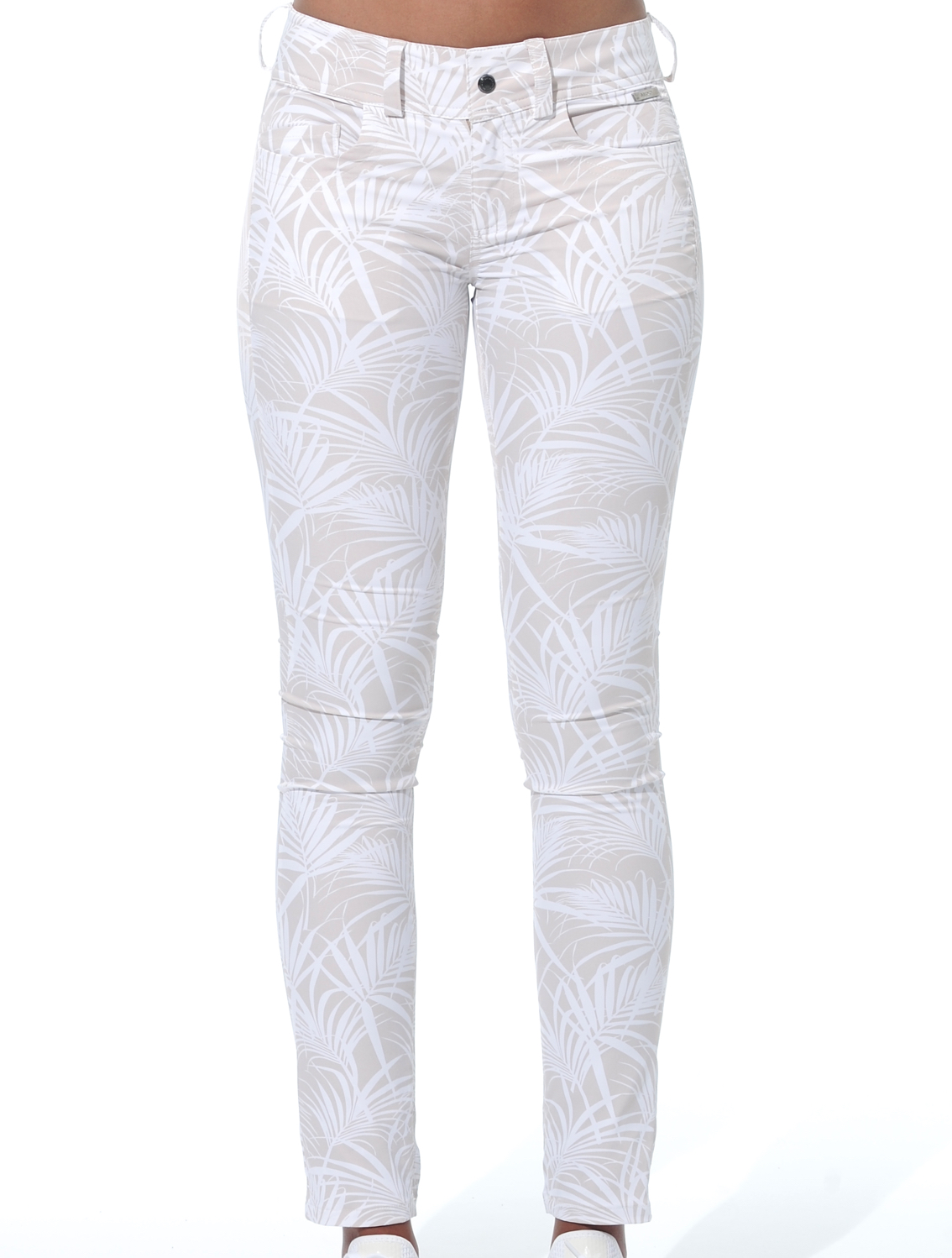 4way Stretch Print Skinny 5pockets light taupe