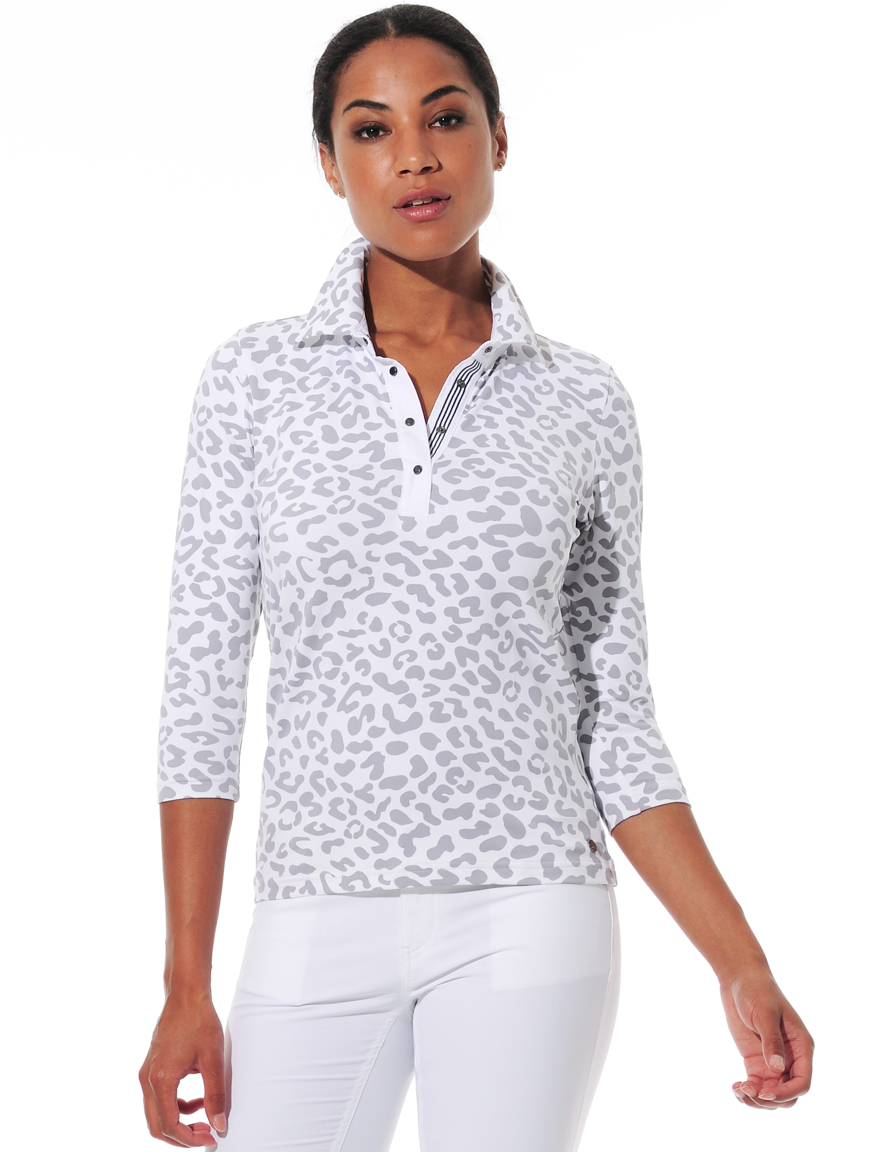 Jaguar Print Polo grey