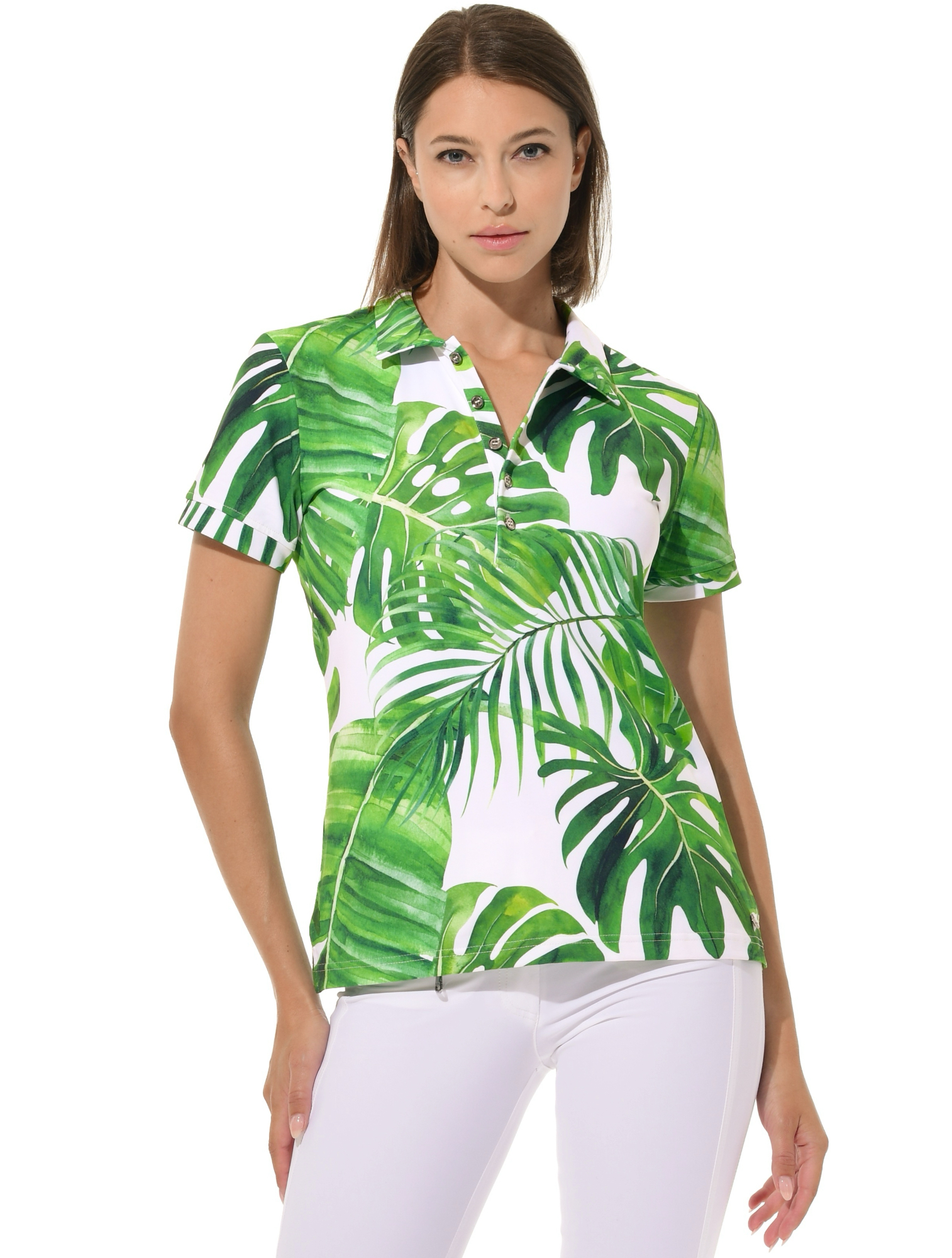 Monstera Print Golf Poloshirt