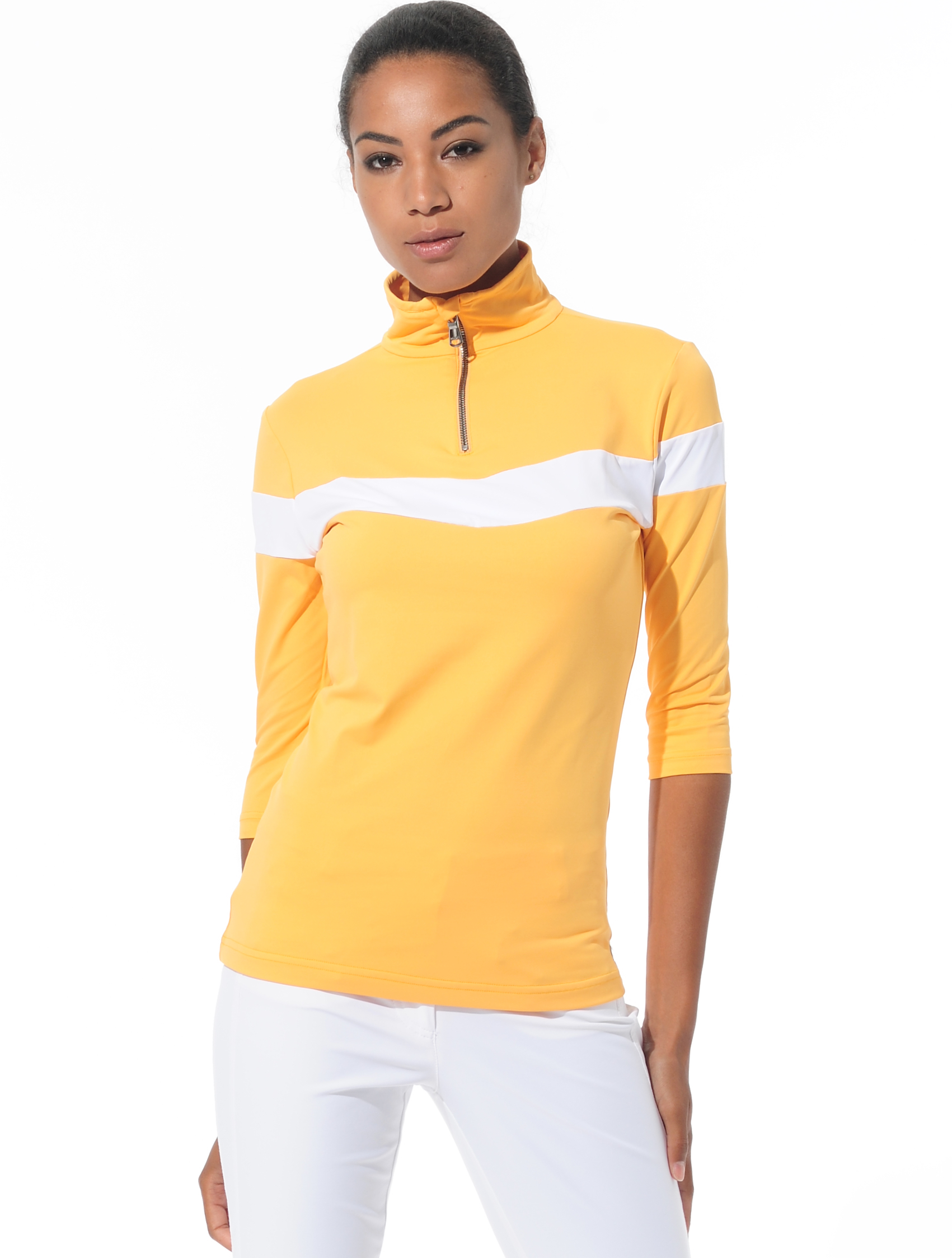 Meryl Zip Polo apricot