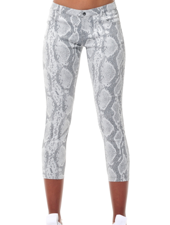 stretch jacquard cropped pants shark 