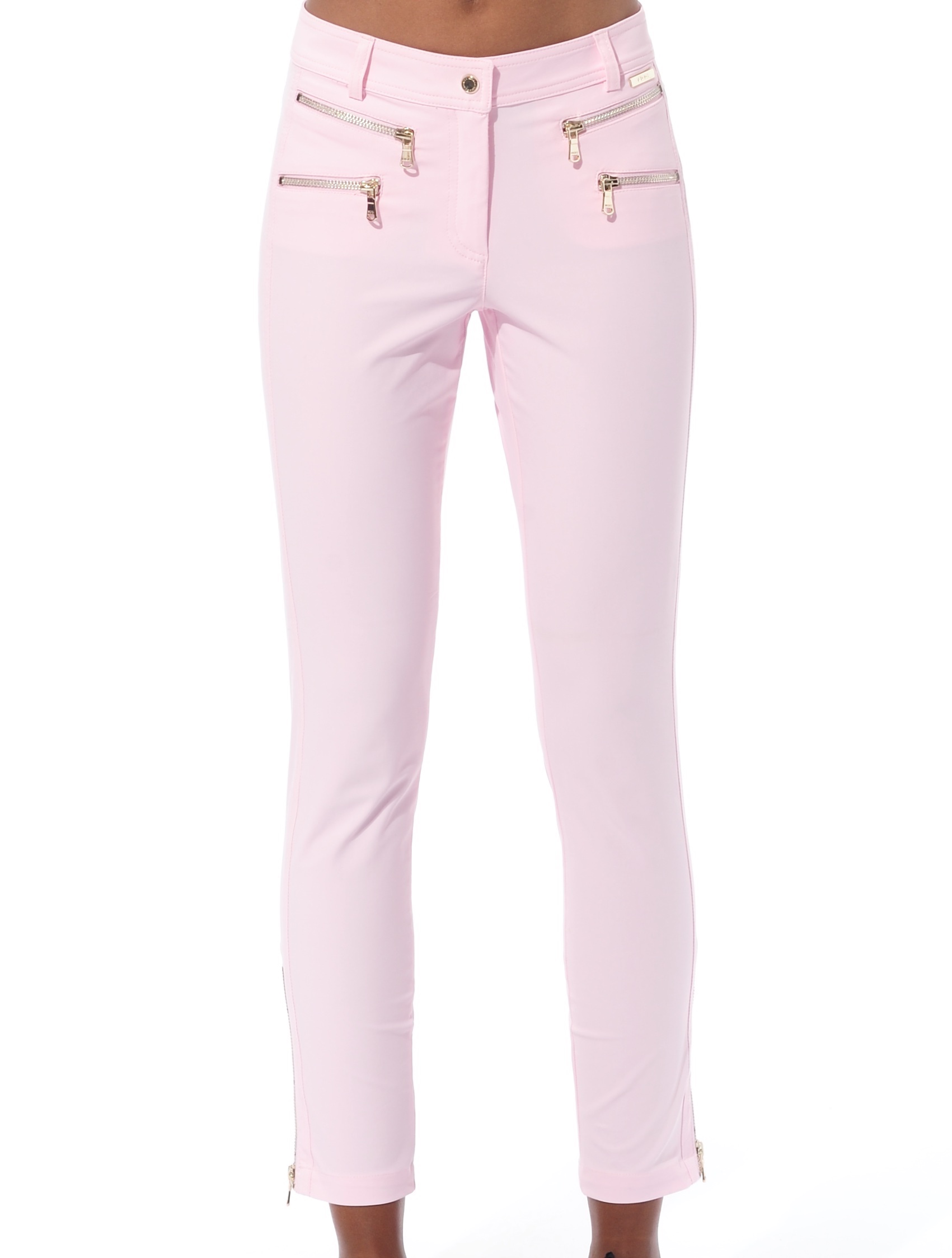 4way Stretch Double Zip Ankle Pants macaron