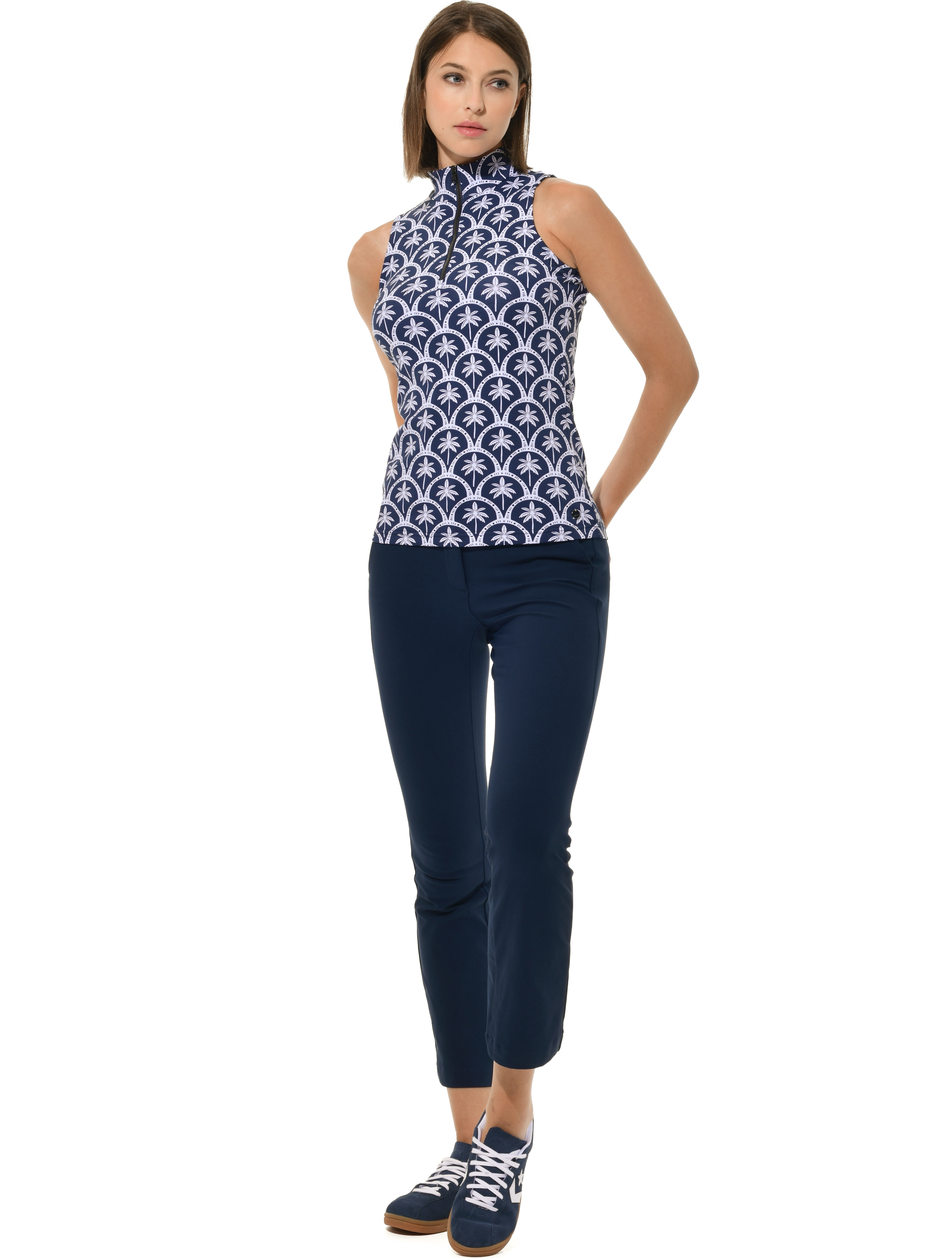 Bi-Stretch Gabardine ankle chinos navy