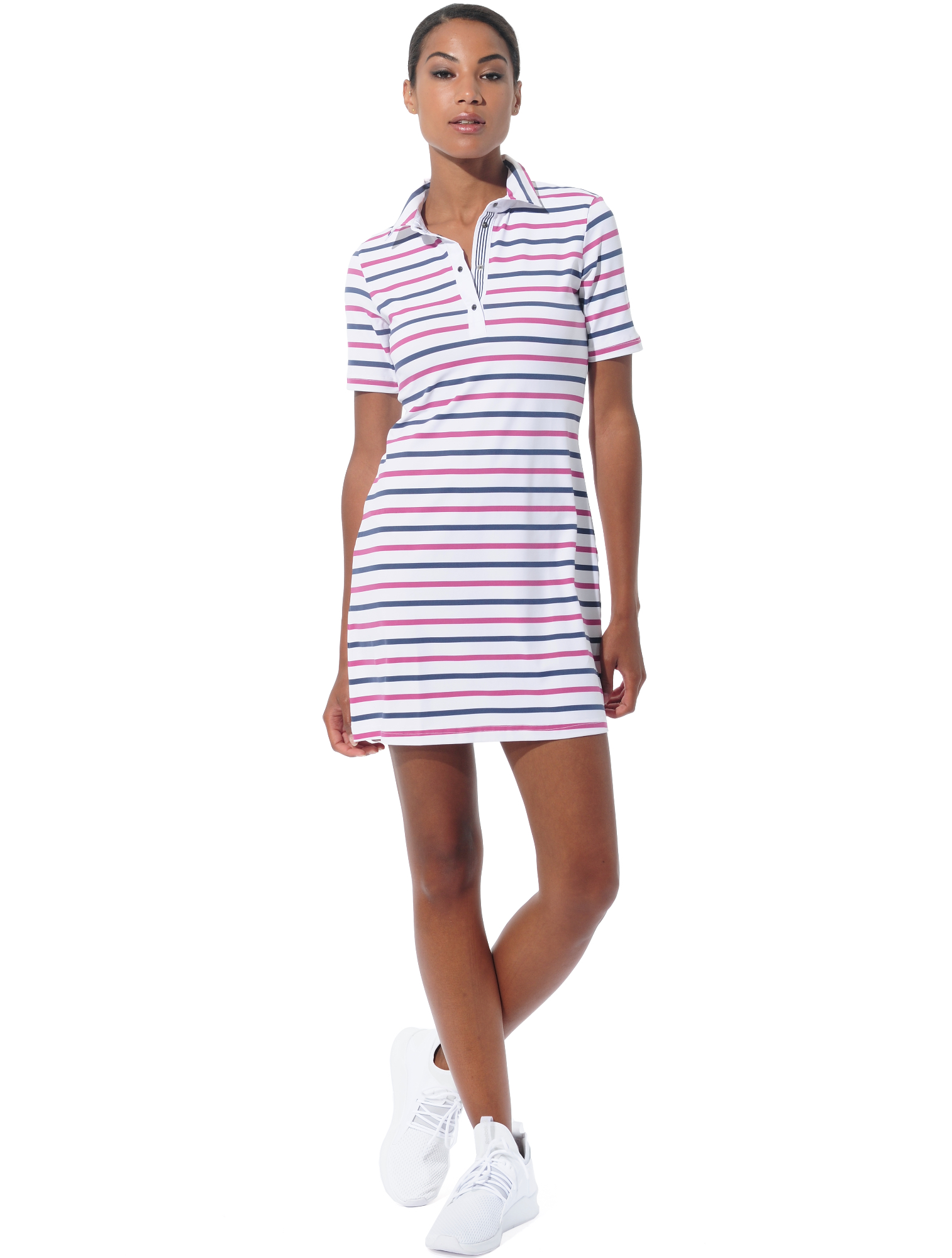 St. Tropez print polo dress cassis/navy 