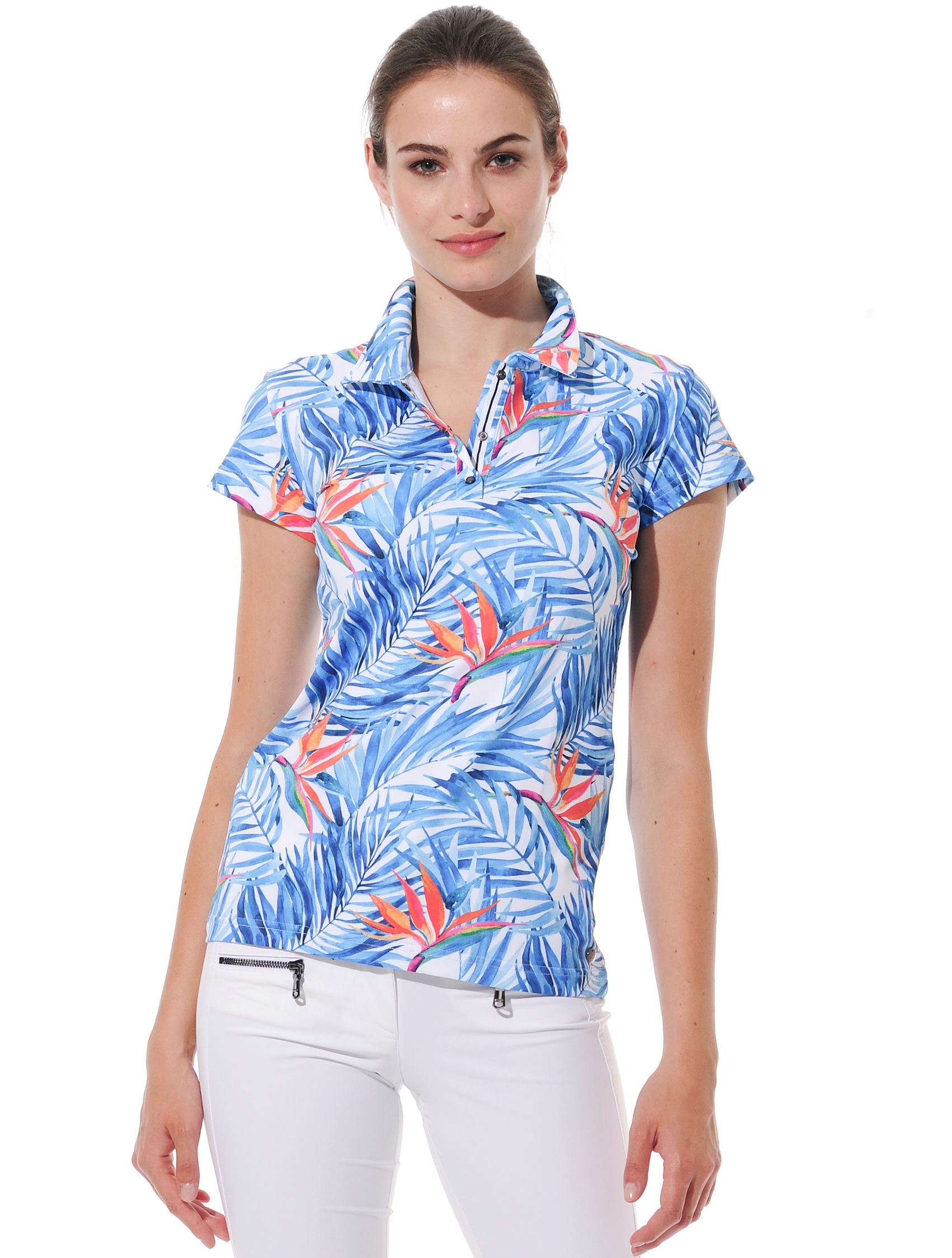 Bird of Paradise Print Polo ibiza