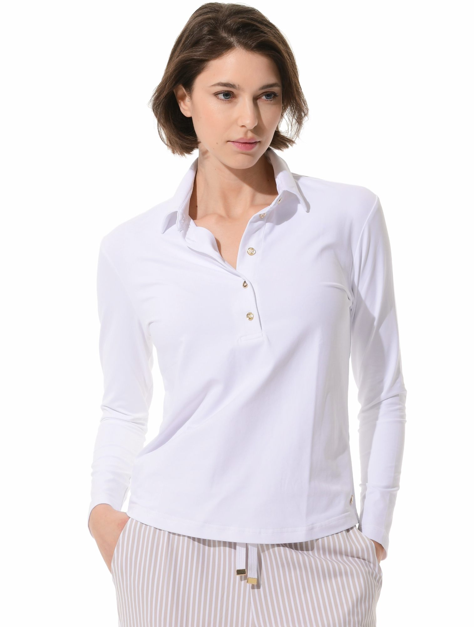 Jersey Golf Poloshirt white