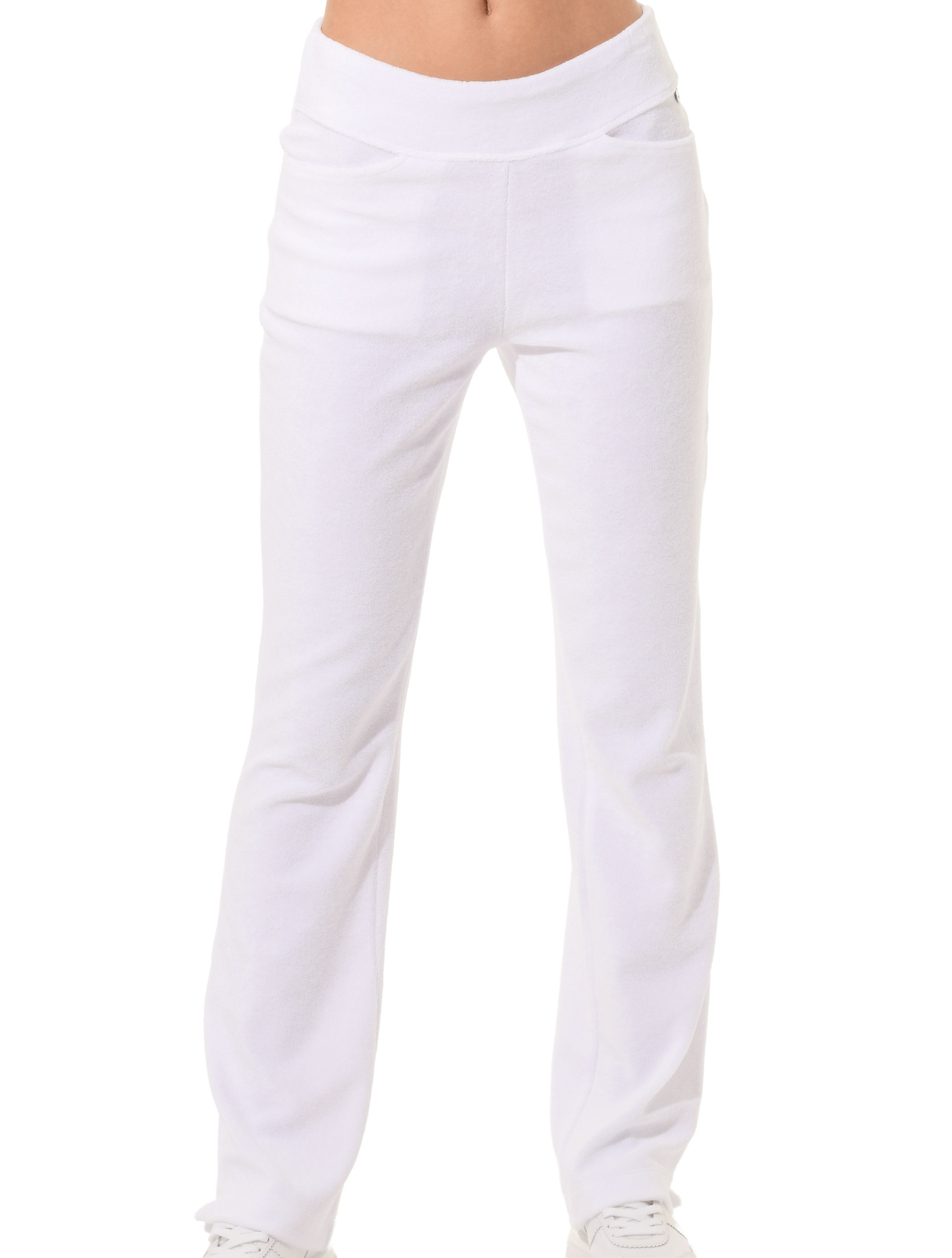 Terry Straight Leg Leisure Pants white