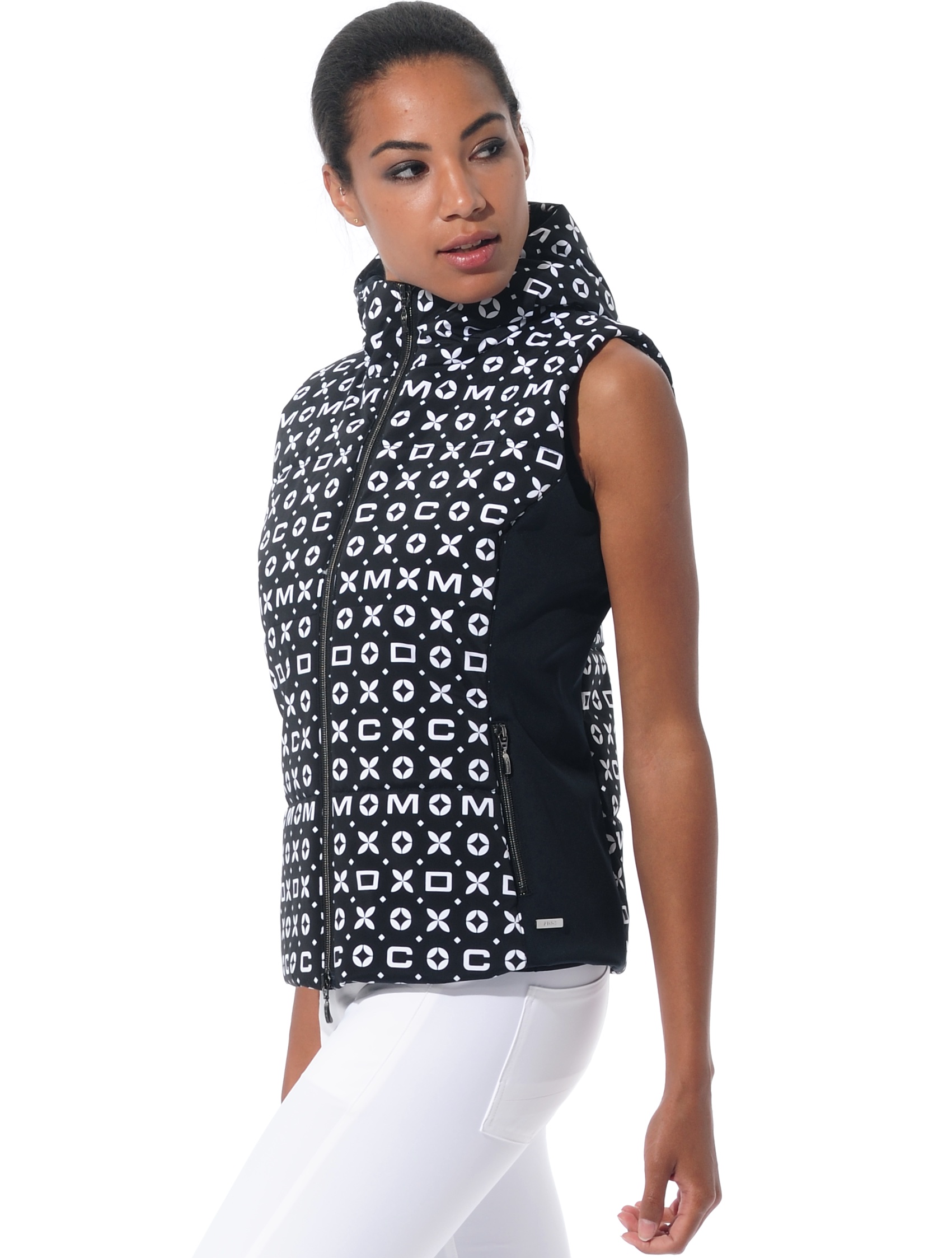 Power Stretch Print Weste black/white