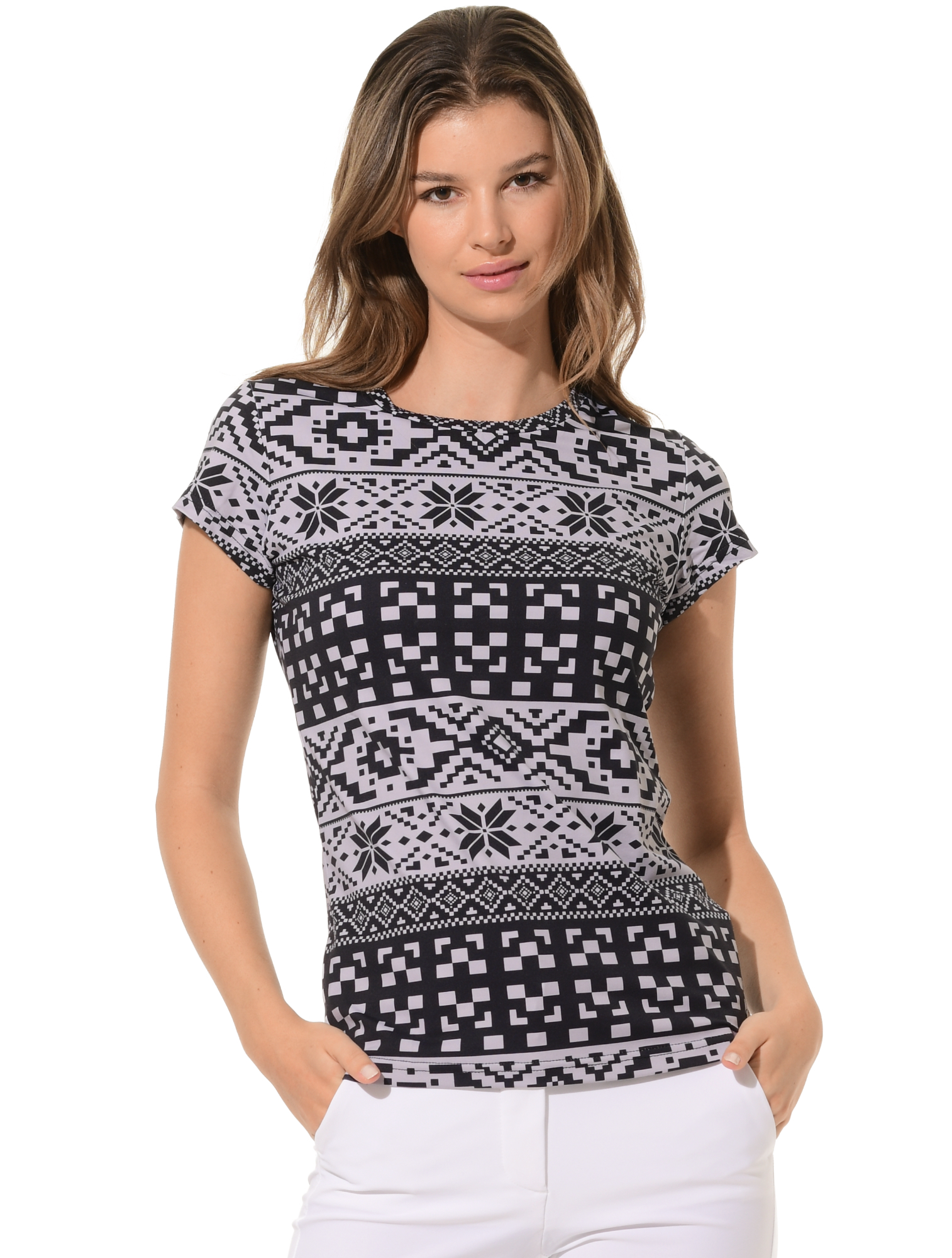 Nordic print t-shirt mushroom 