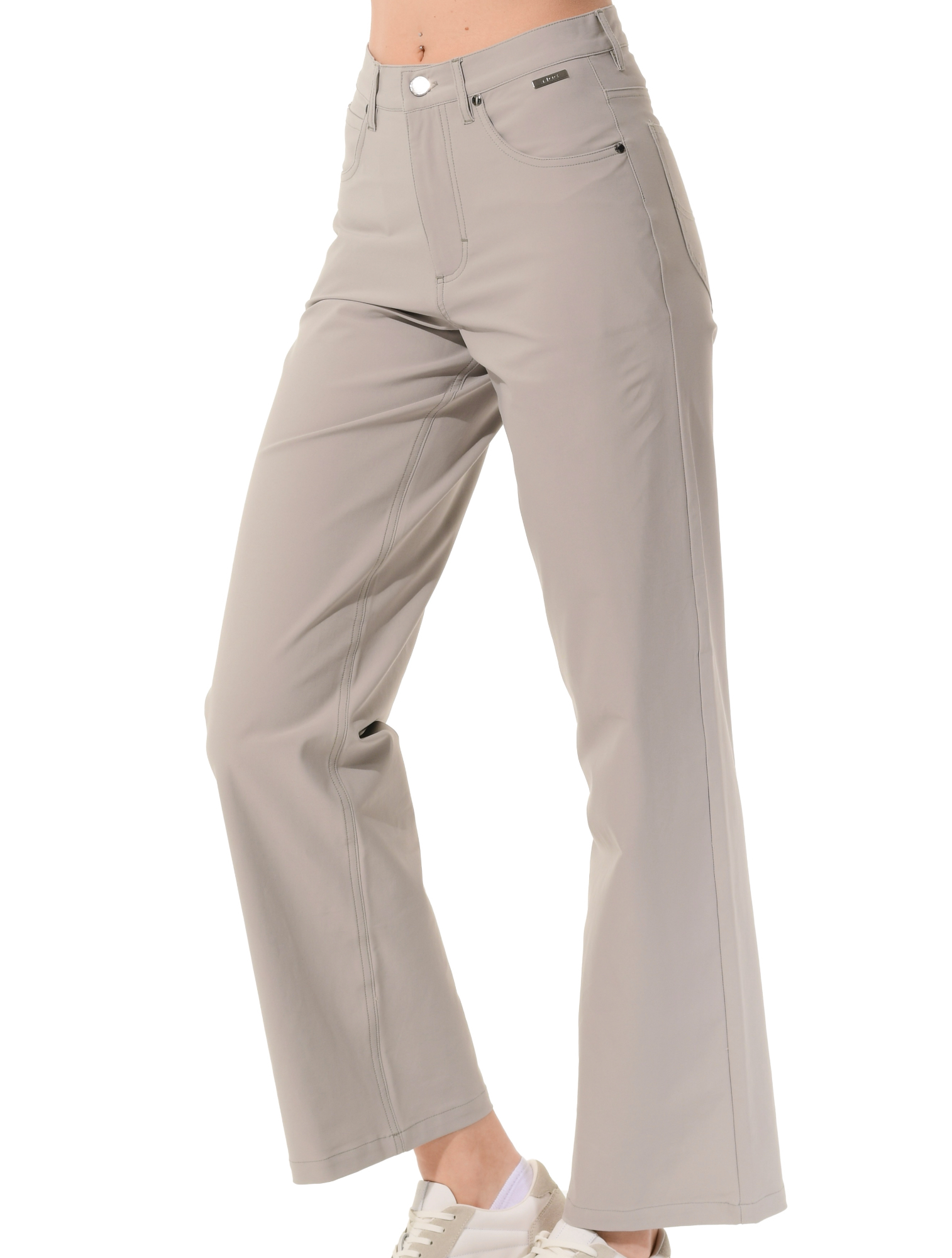 4way stretch wide leg pants sage grey