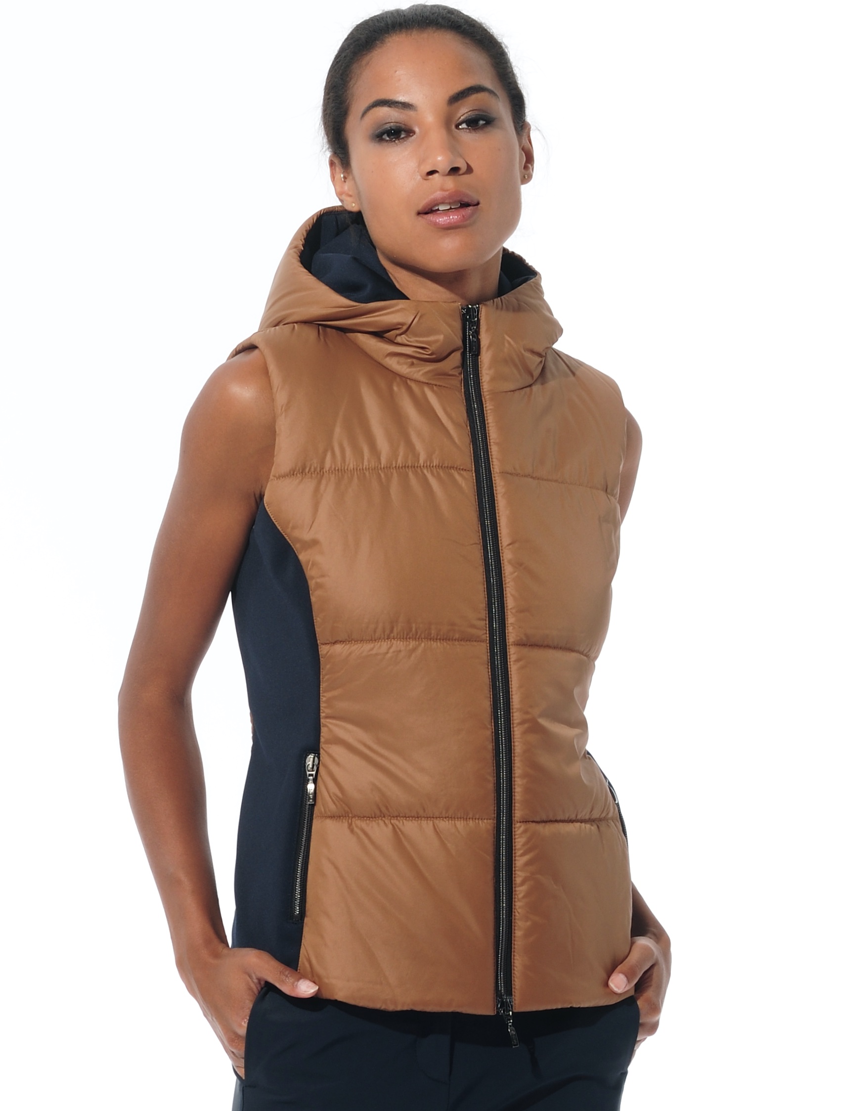 power stretch vest ocre/night blue 