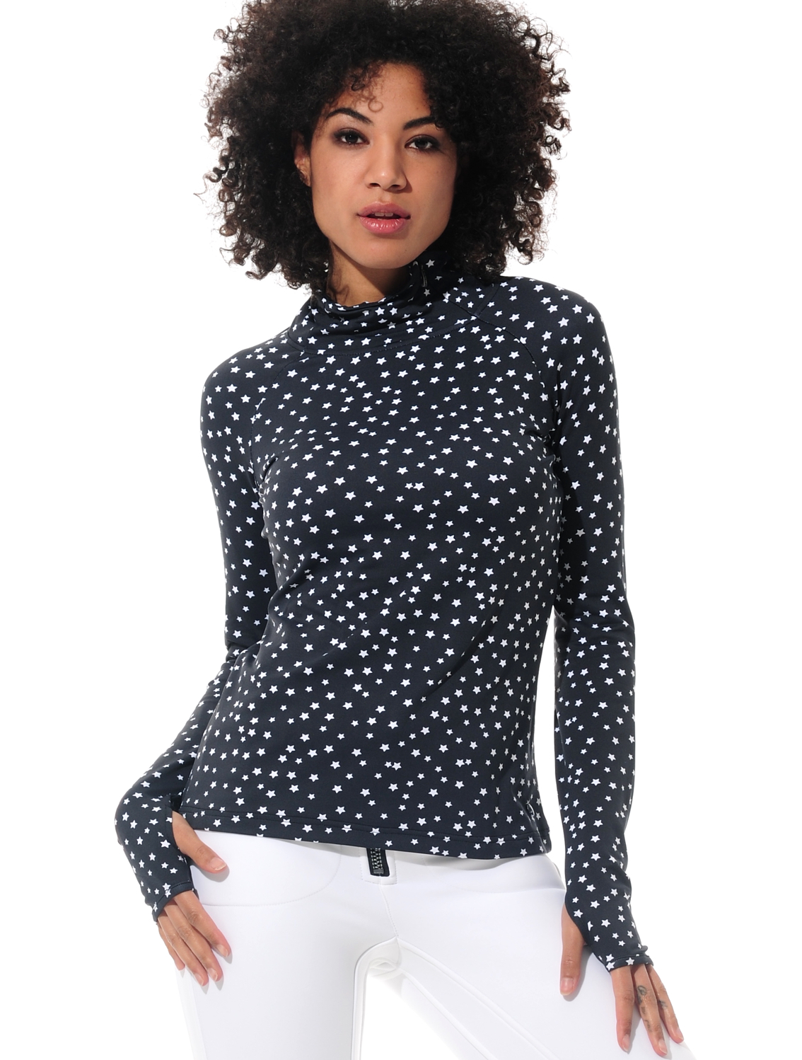 Stars print longsleeve black/white 