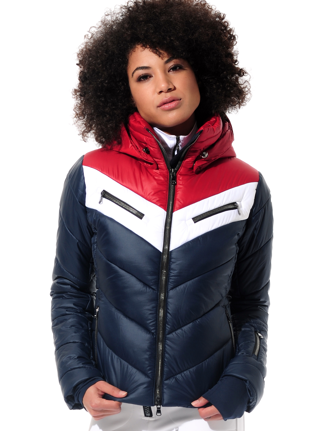 Skijacke navy/ruby