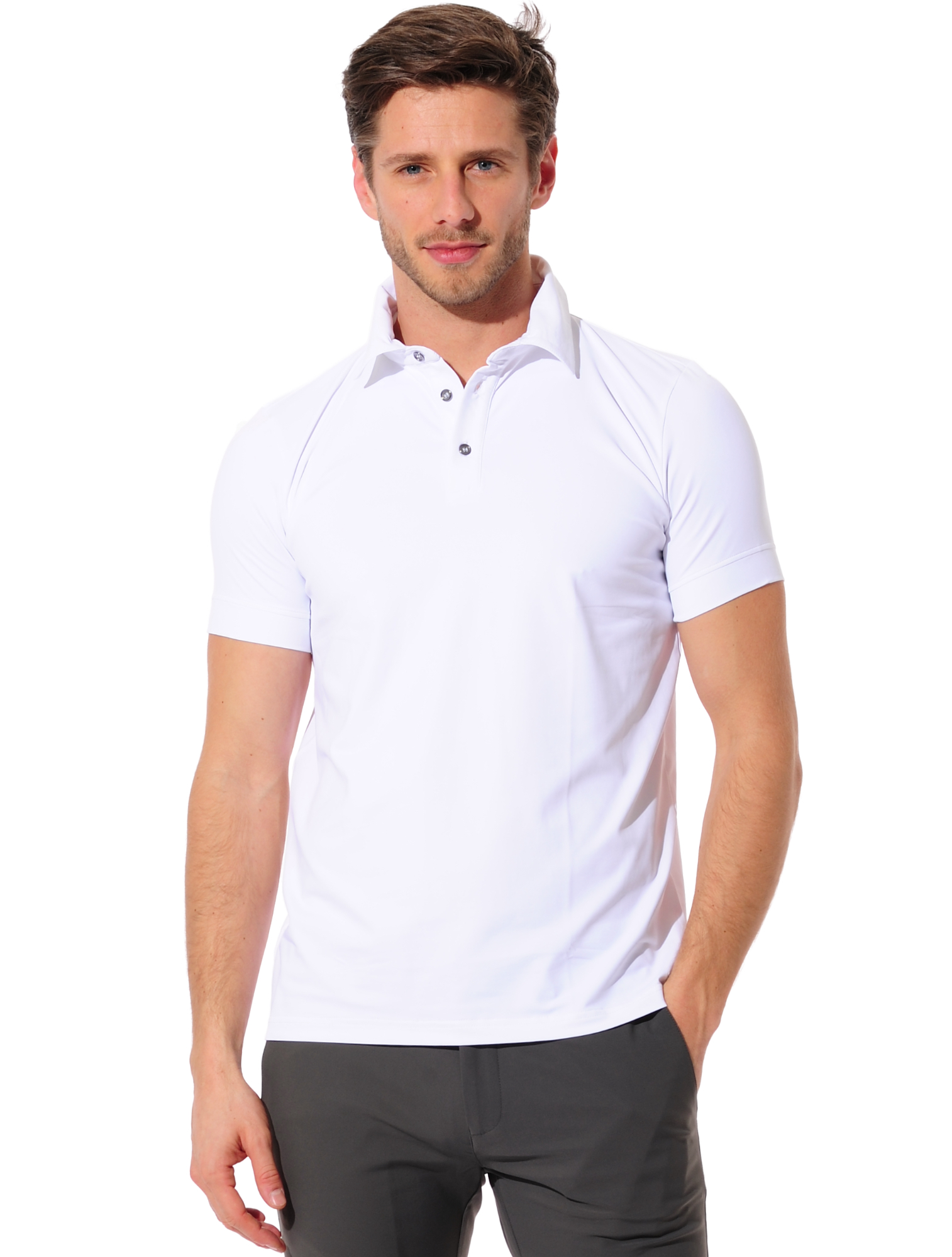 Jersey Golf Poloshirt white