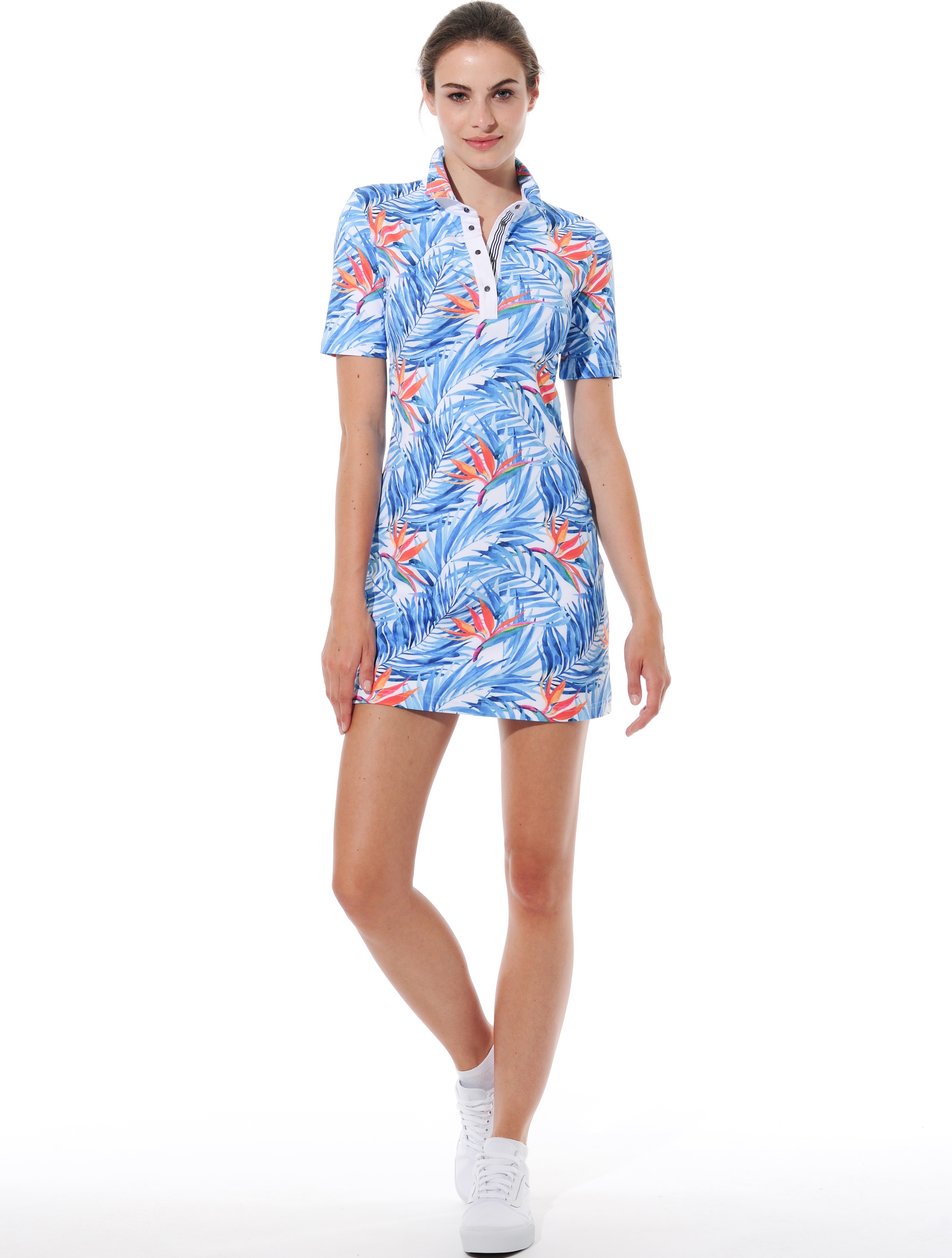 Bird of Paradise Print Polokleid ibiza