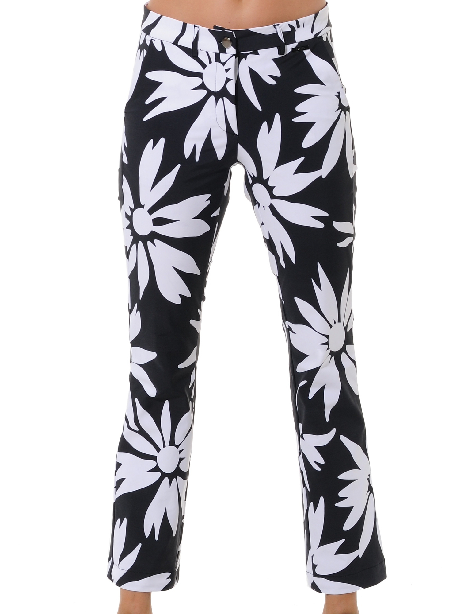 Daisies Print Chinos black/white