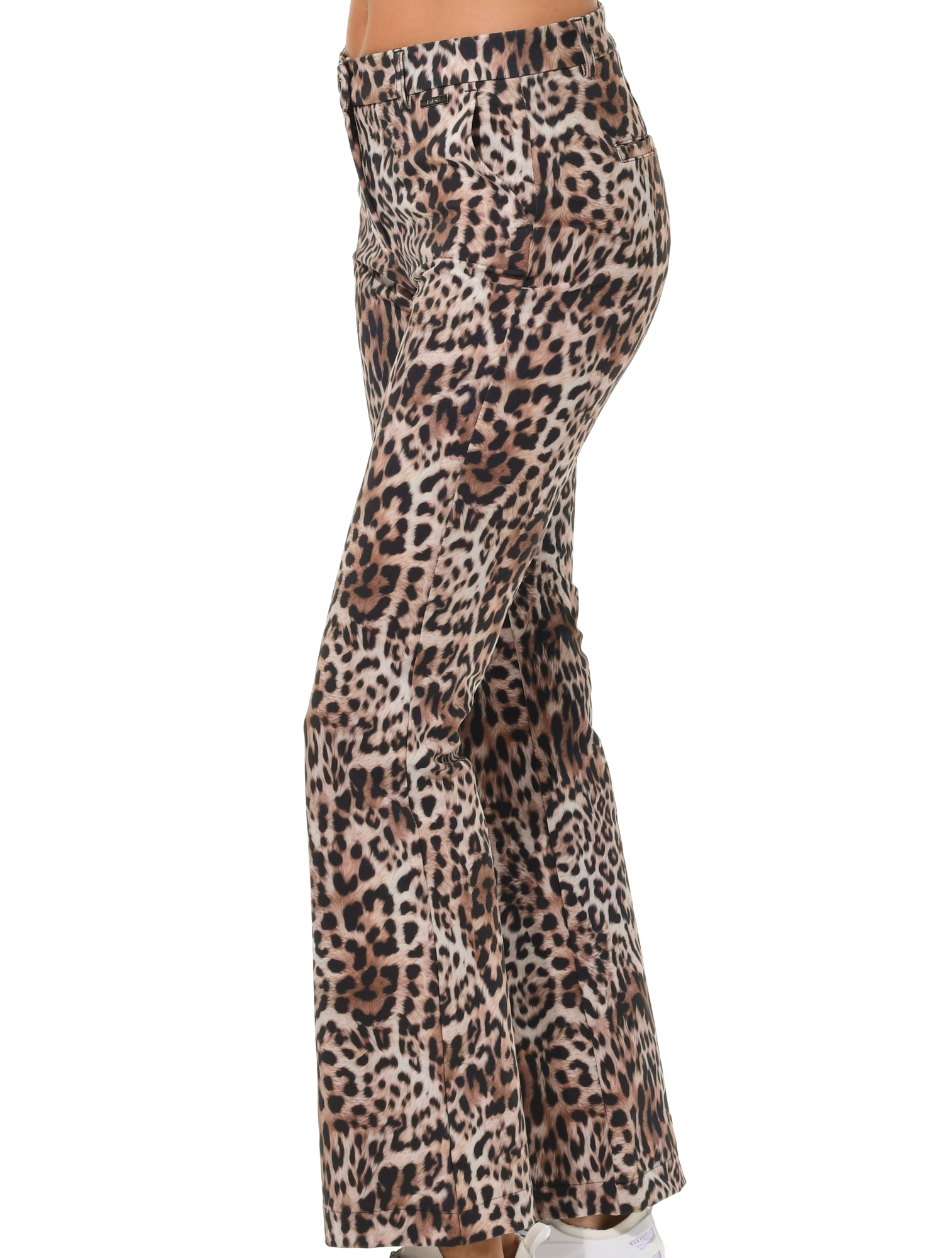 Fur Print Flared Chinos