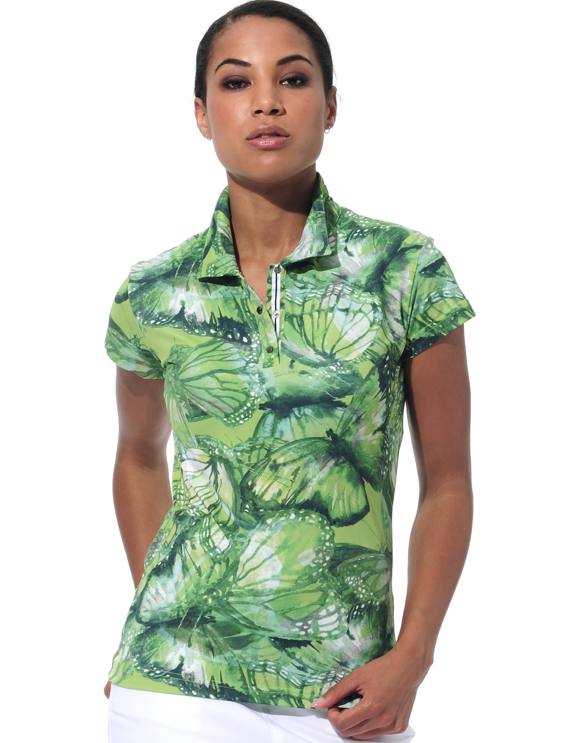 Butterfly Print Polo green