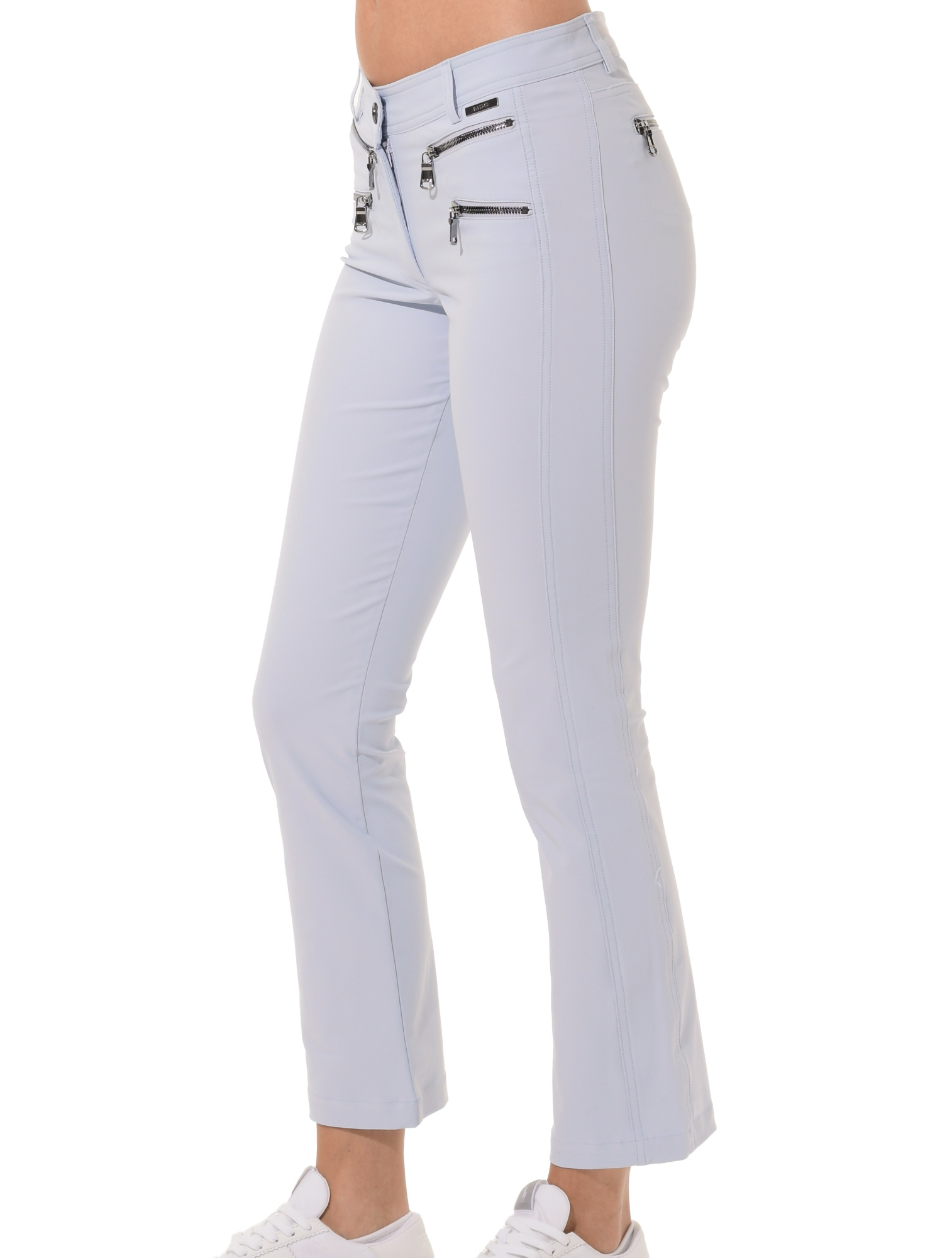 4way Stretch Double Zip Flared Ankle Pants cloud