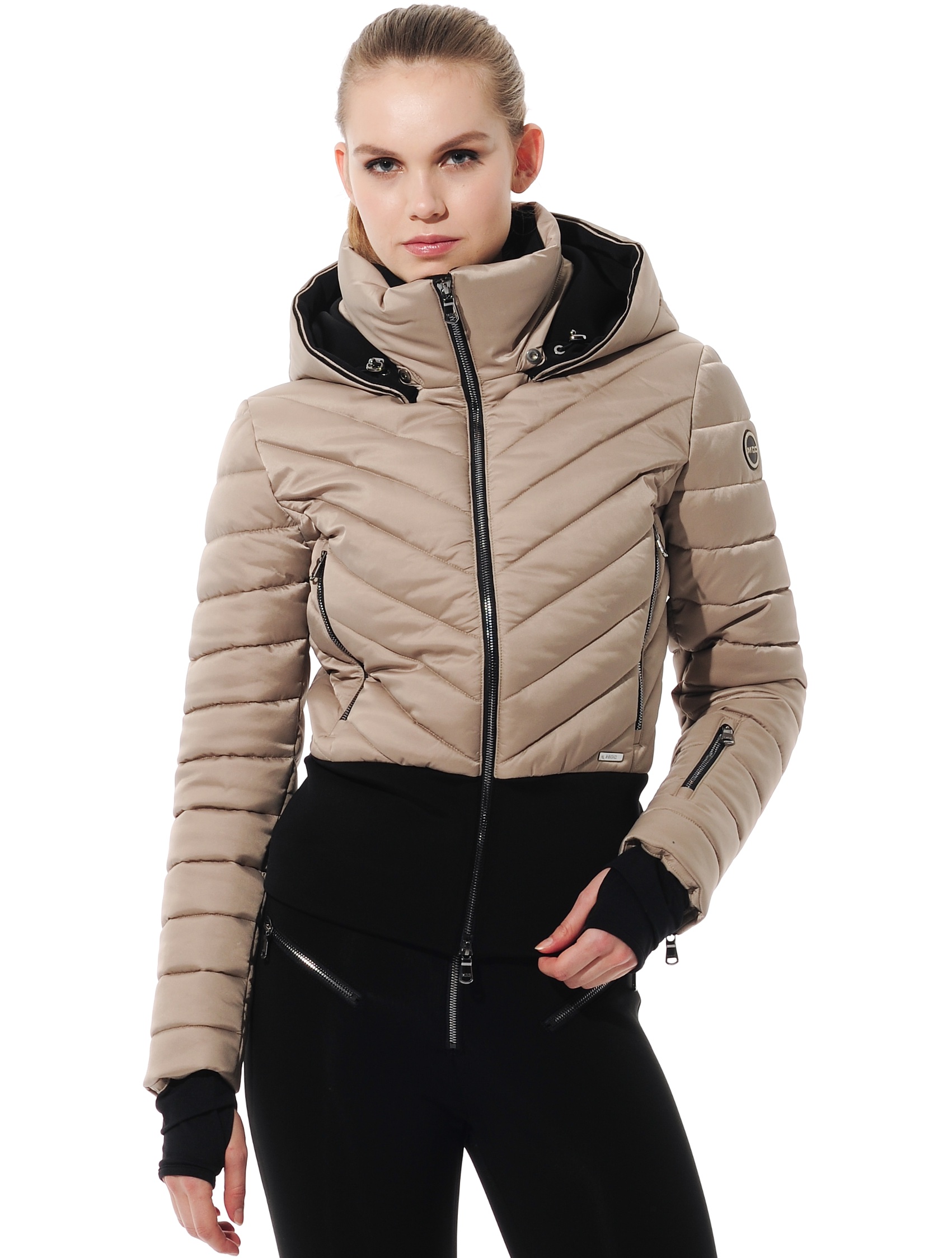 stretch ski jacket taupe 