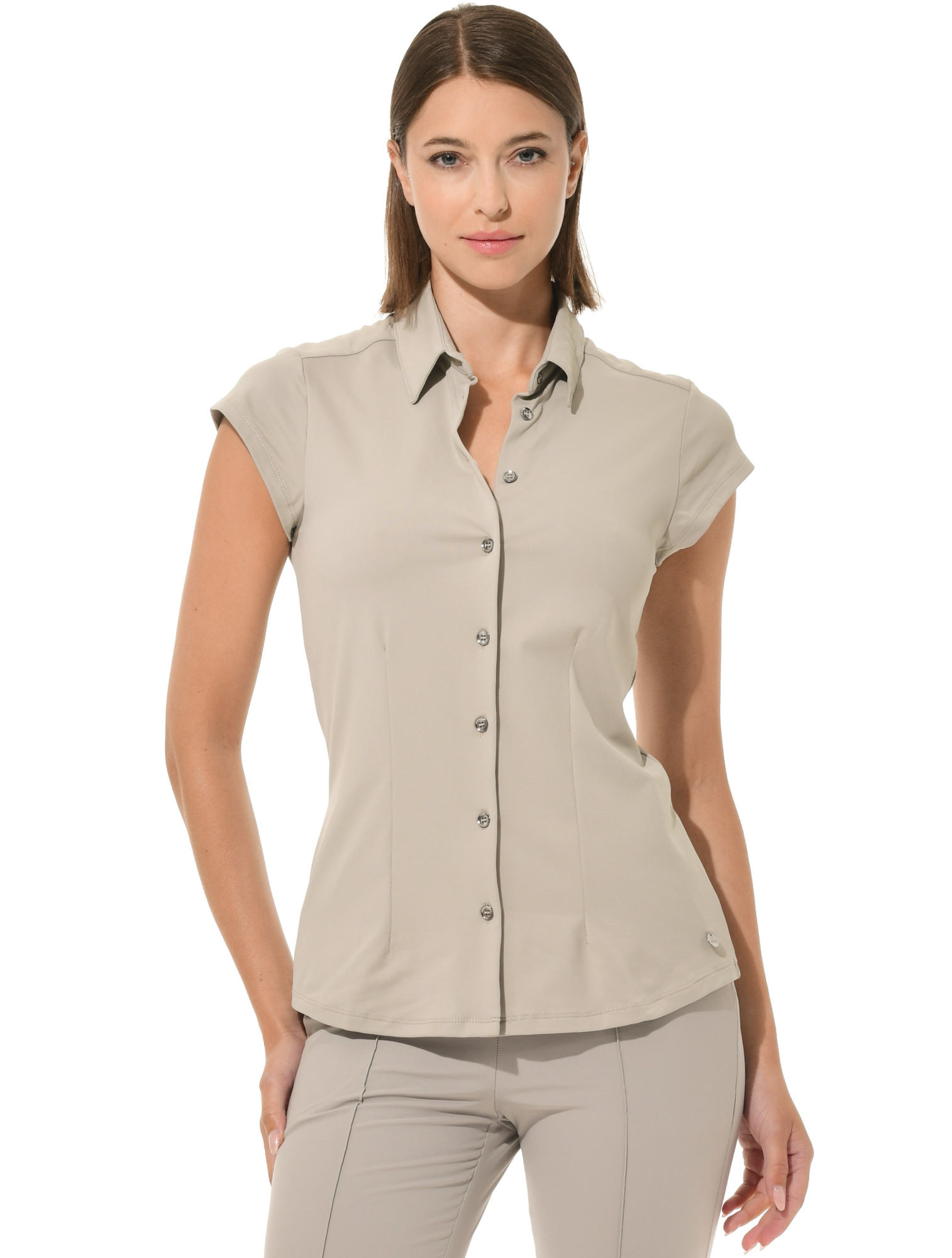 Jersey golf polo shirt sage grey